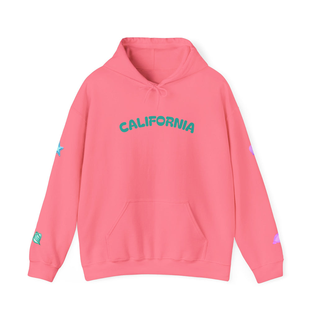 California Palm Tree Hoodie | Beach Island Graphic, Sleeve Icons