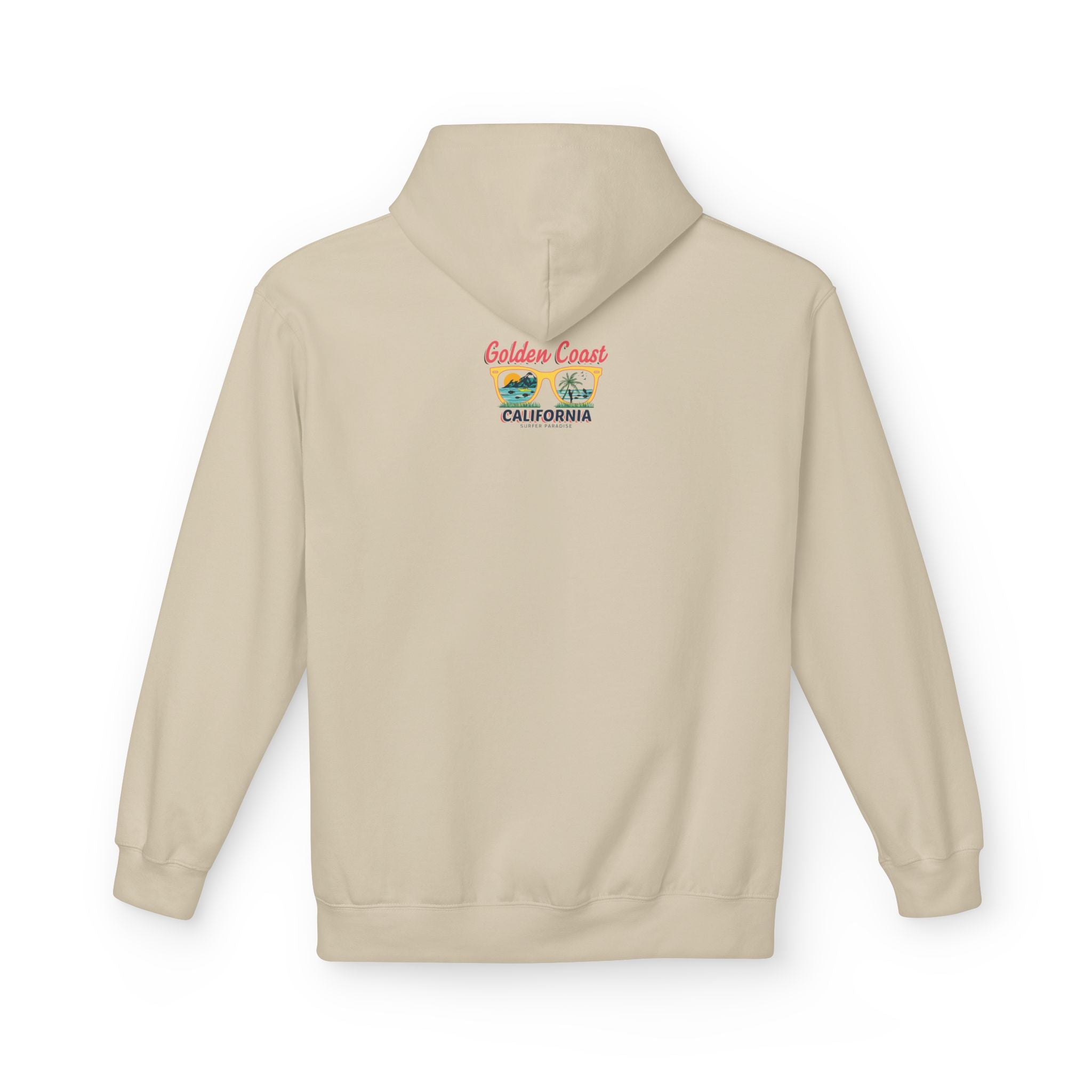 Surf Vibes Hoodie Coastal Palms & Sunset Graphic