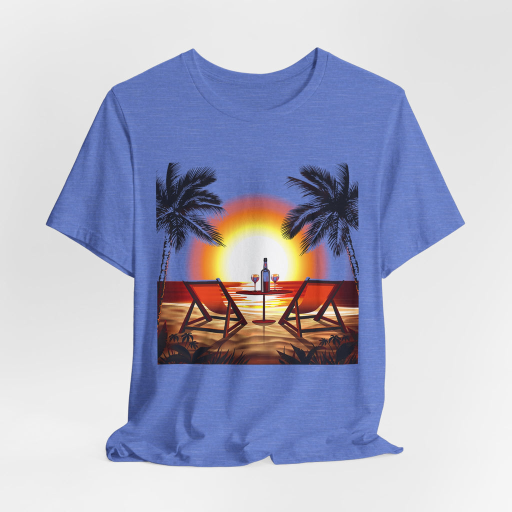 Beach Sunset with Palm Trees Tee Tropical Sunset T-Shirt