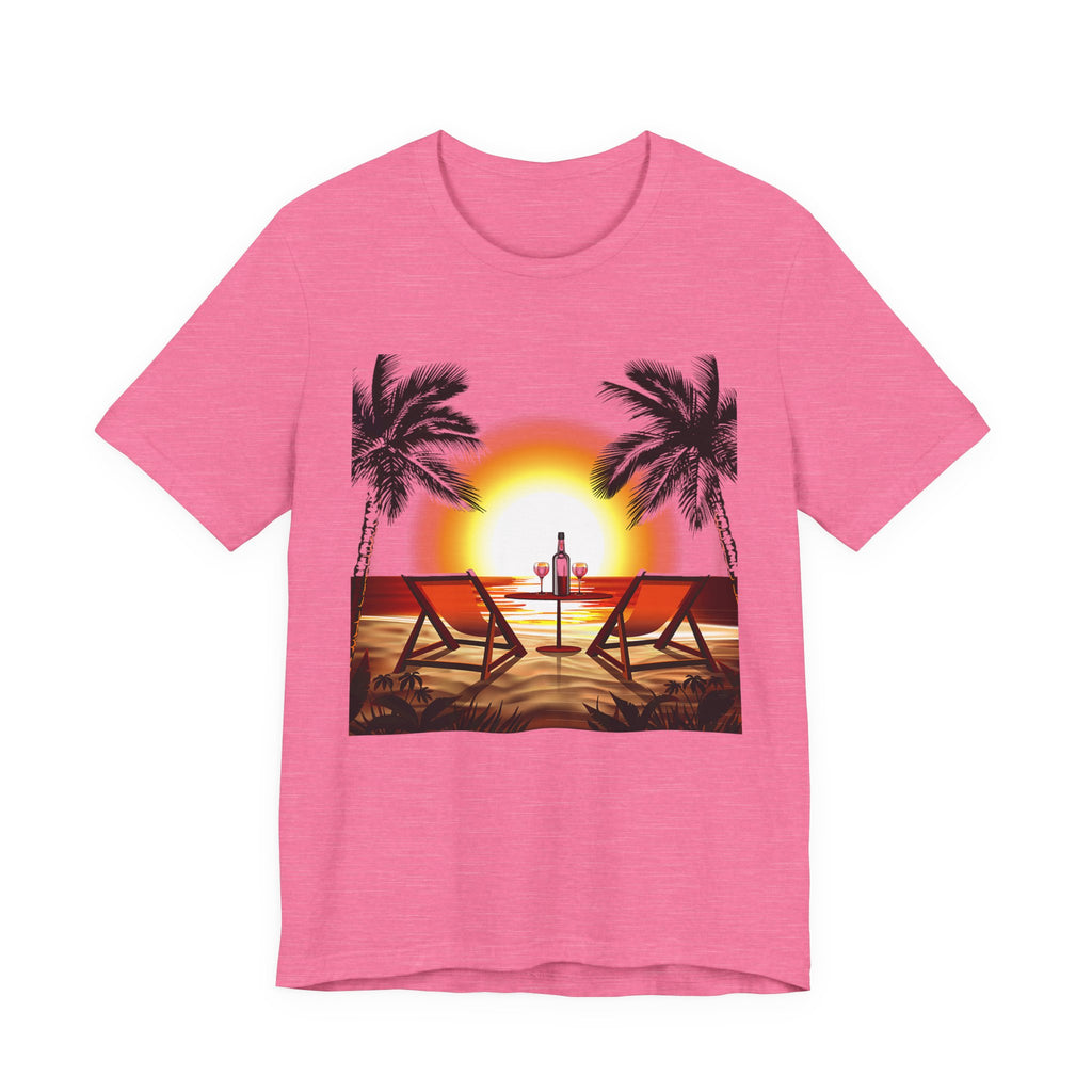 Beach Sunset with Palm Trees Tee Tropical Sunset T-Shirt