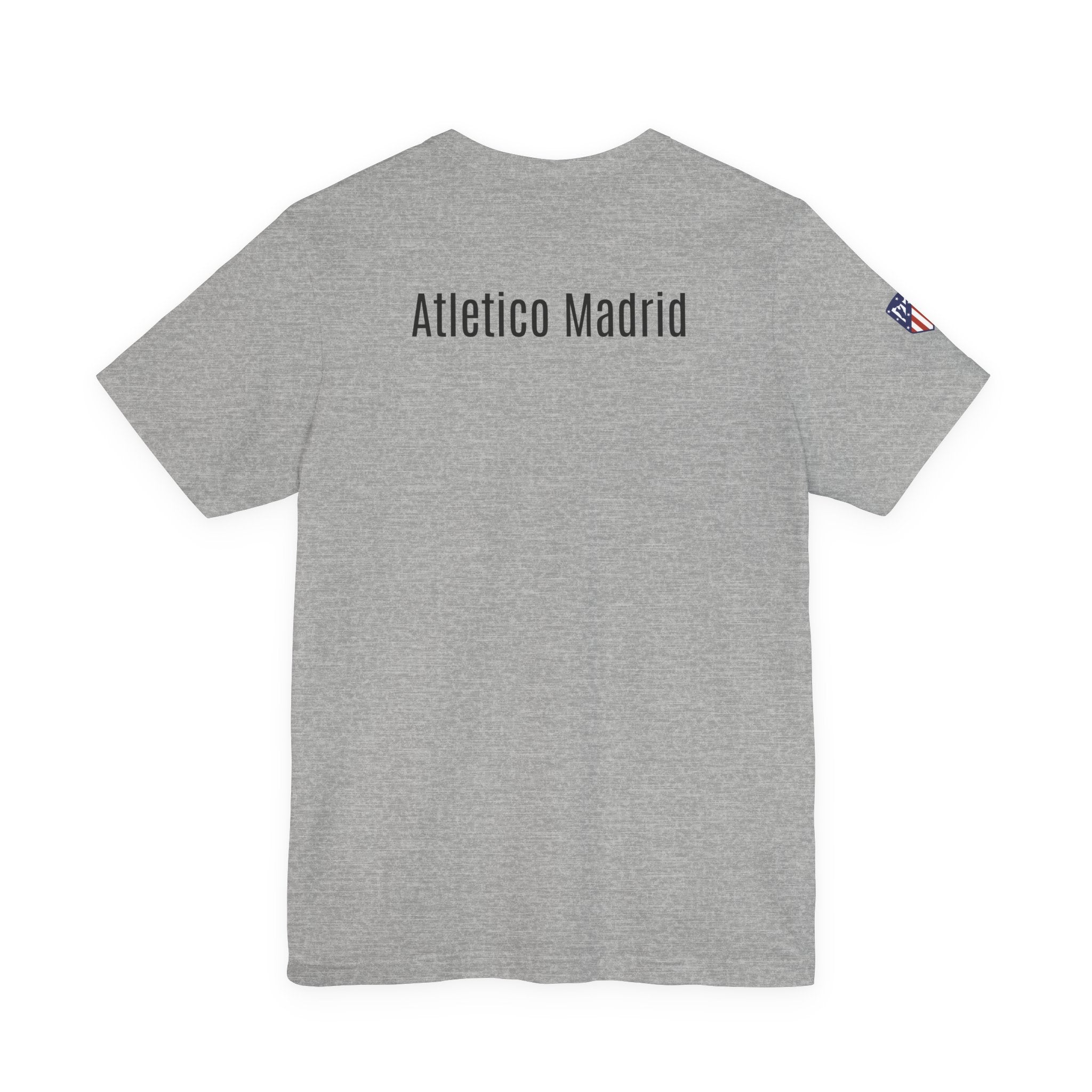 Atletico Madrid Shield T-Shirt Front Chest & Sleeve Logo Soccer Tee