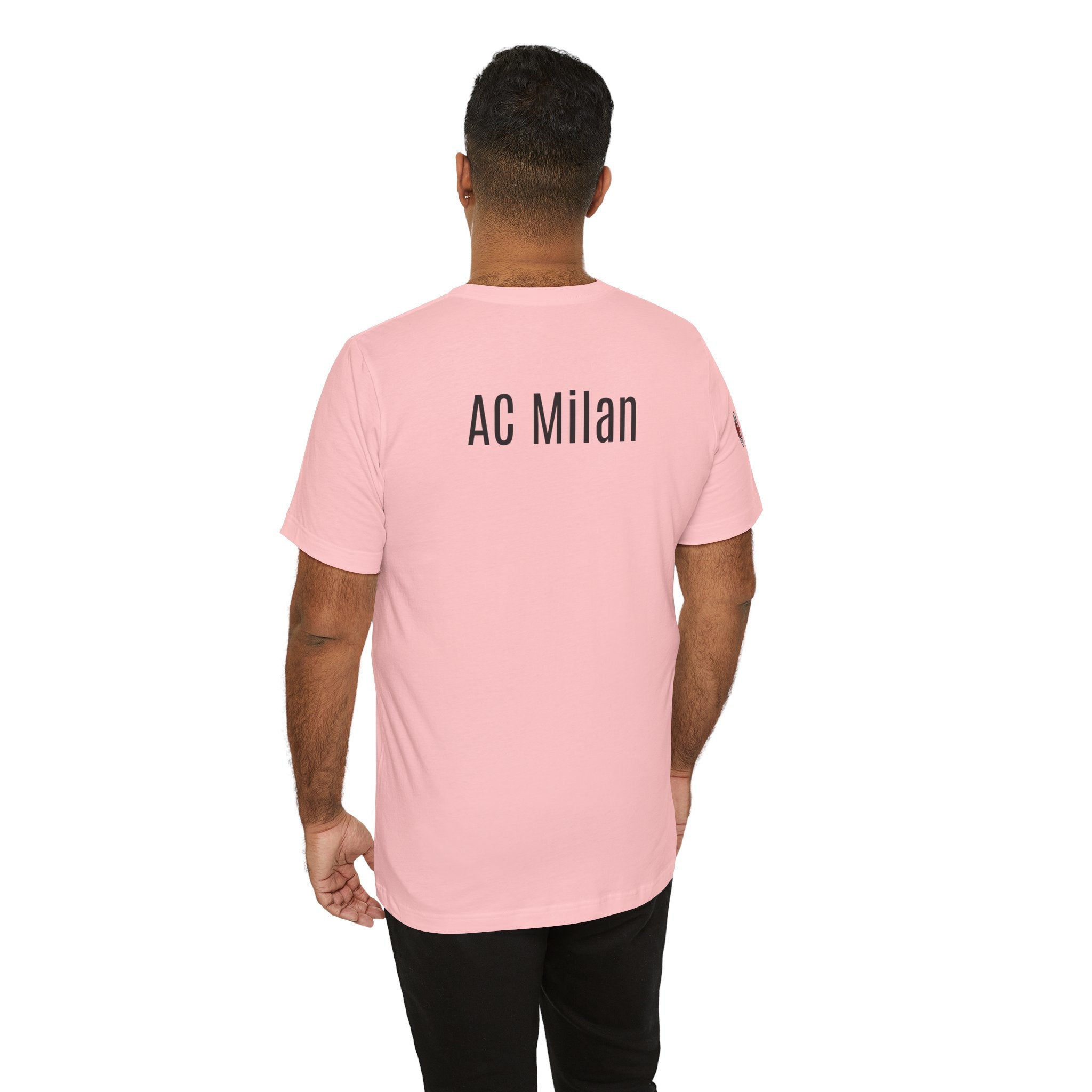 AC Milan Crest T-Shirt Minimal Soccer Tee with 'AC Milan' Back Print
