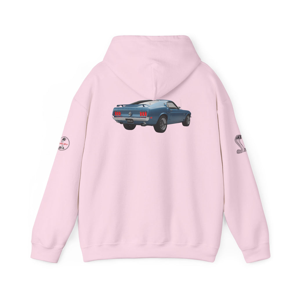 Classic Mustang Hoodie  Vintage Blue Pony Car Pullover