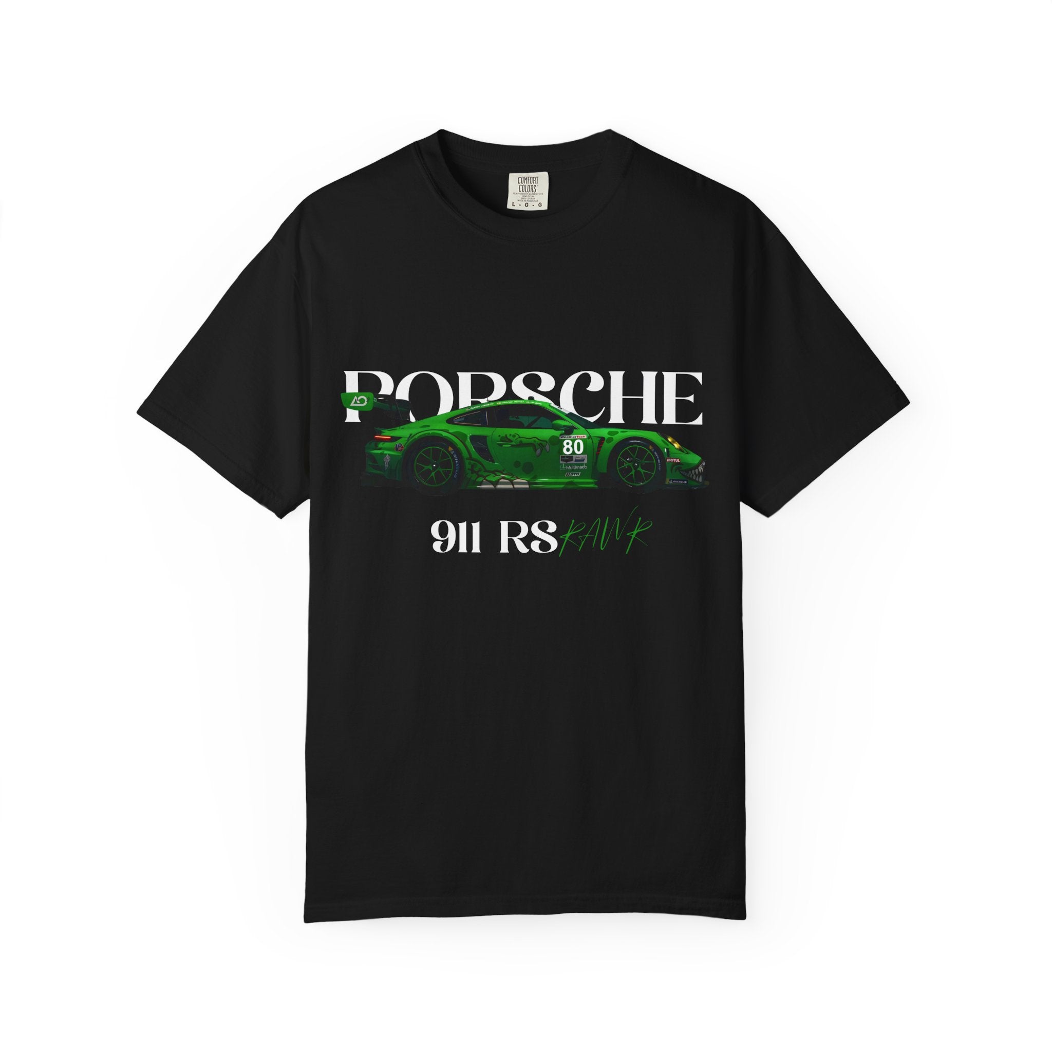 Porsche 911 RS Racing Tee  Green GT Car Graphic T-Shirt