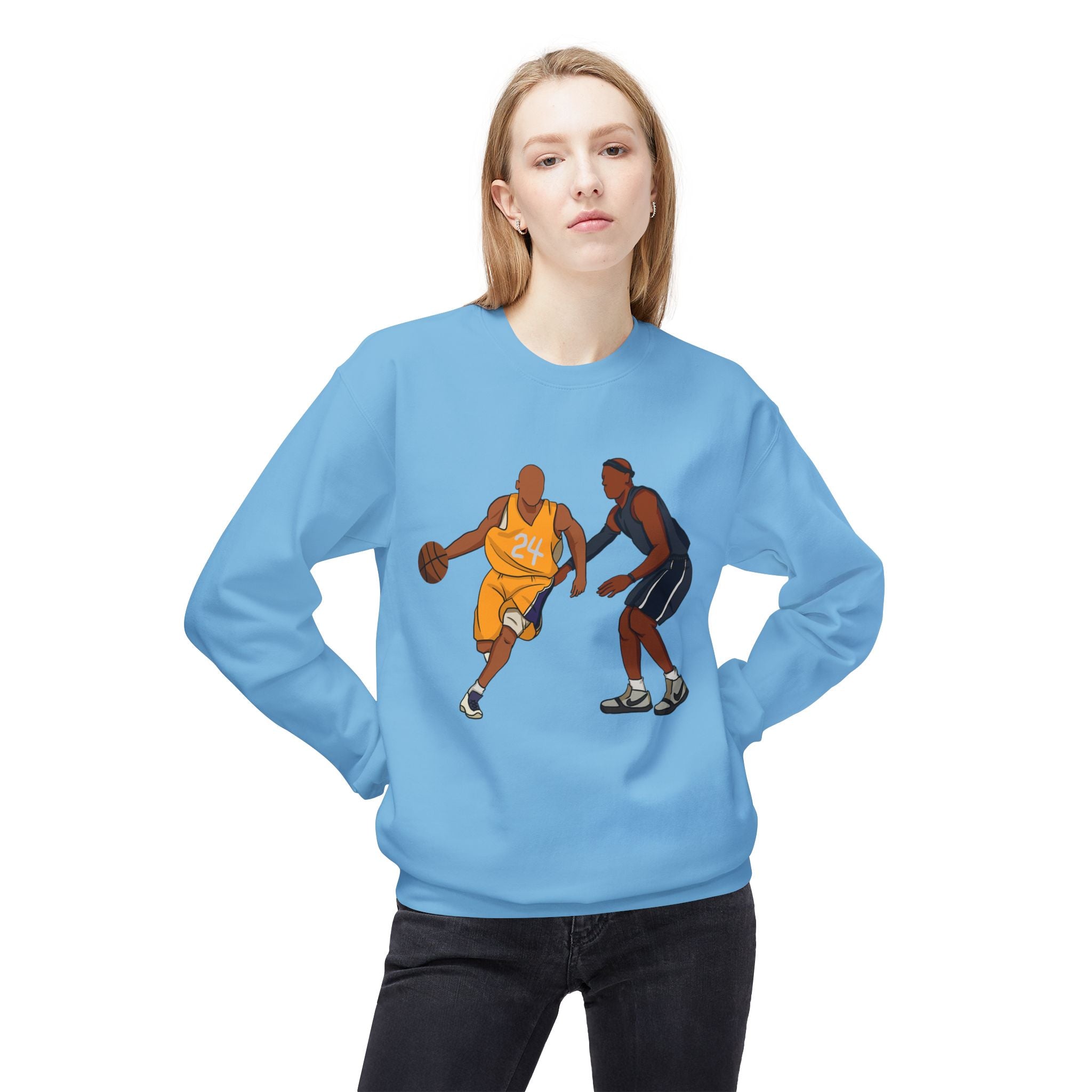 Basketball Players Sweatshirt Front Dribble Back Hoop Graphic