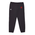 Fleece Joggers Cozy Grey Adidas-Style Sweatpants with Small Red Logo