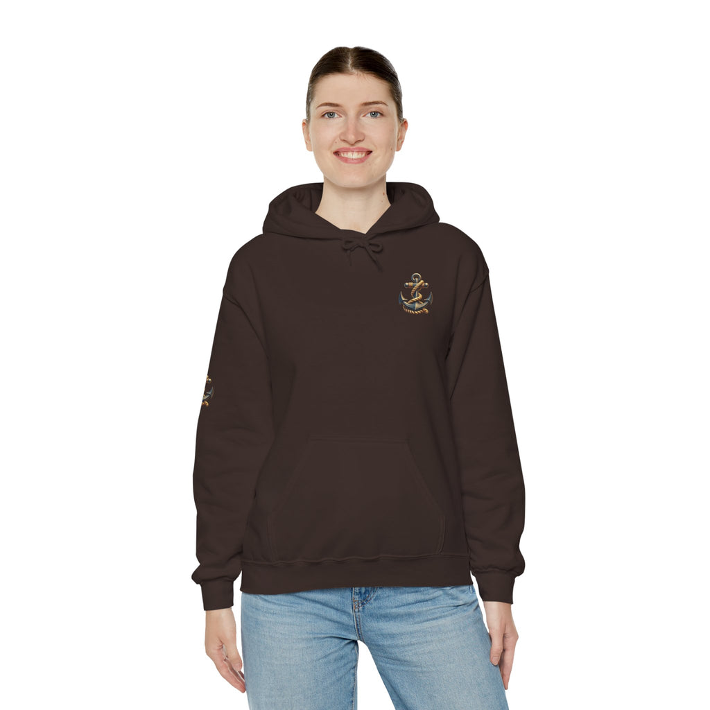 Pirate Skull Anchor Hoodie  Nautical Skull & Crossbones Pullover