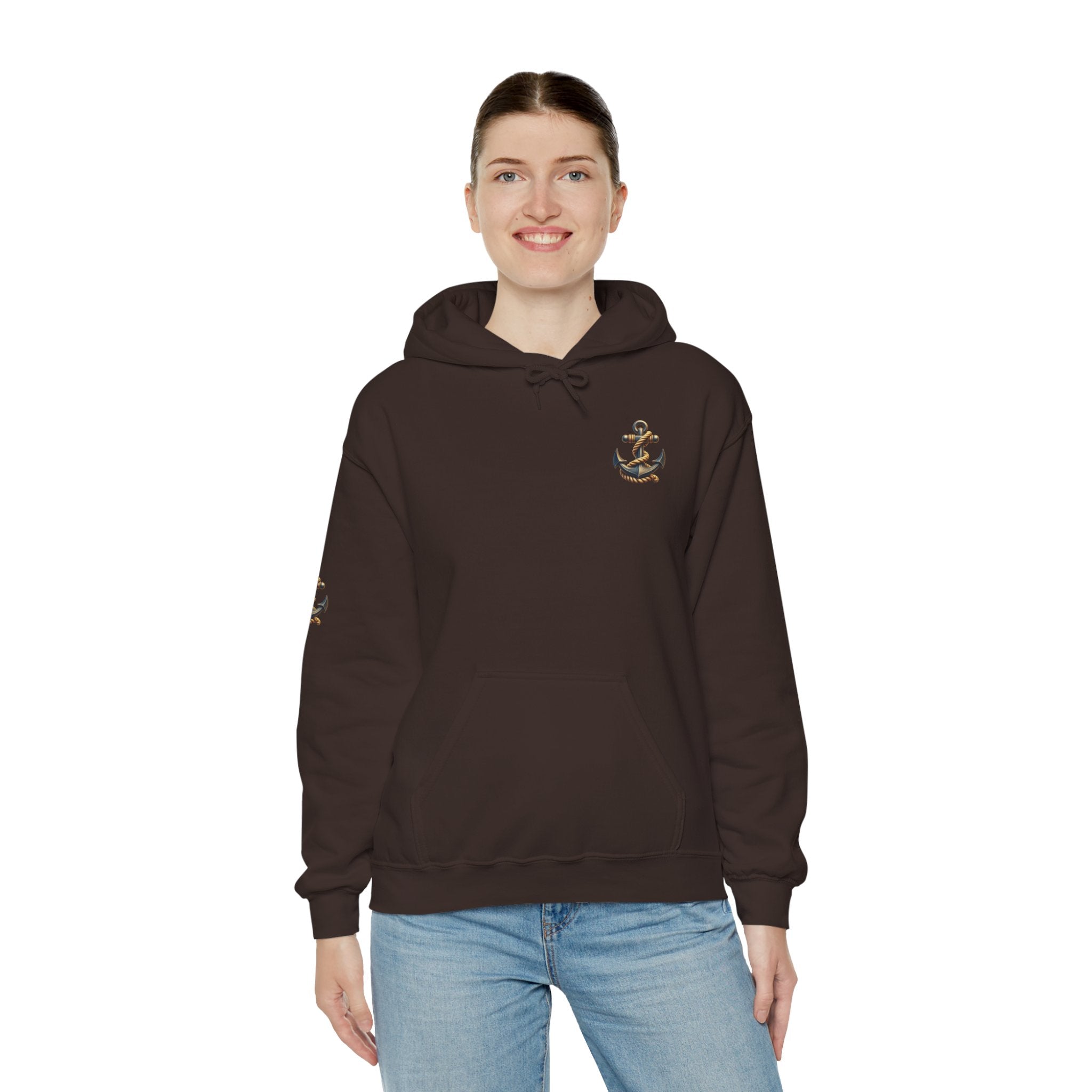 Pirate Skull Anchor Hoodie  Nautical Skull & Crossbones Pullover