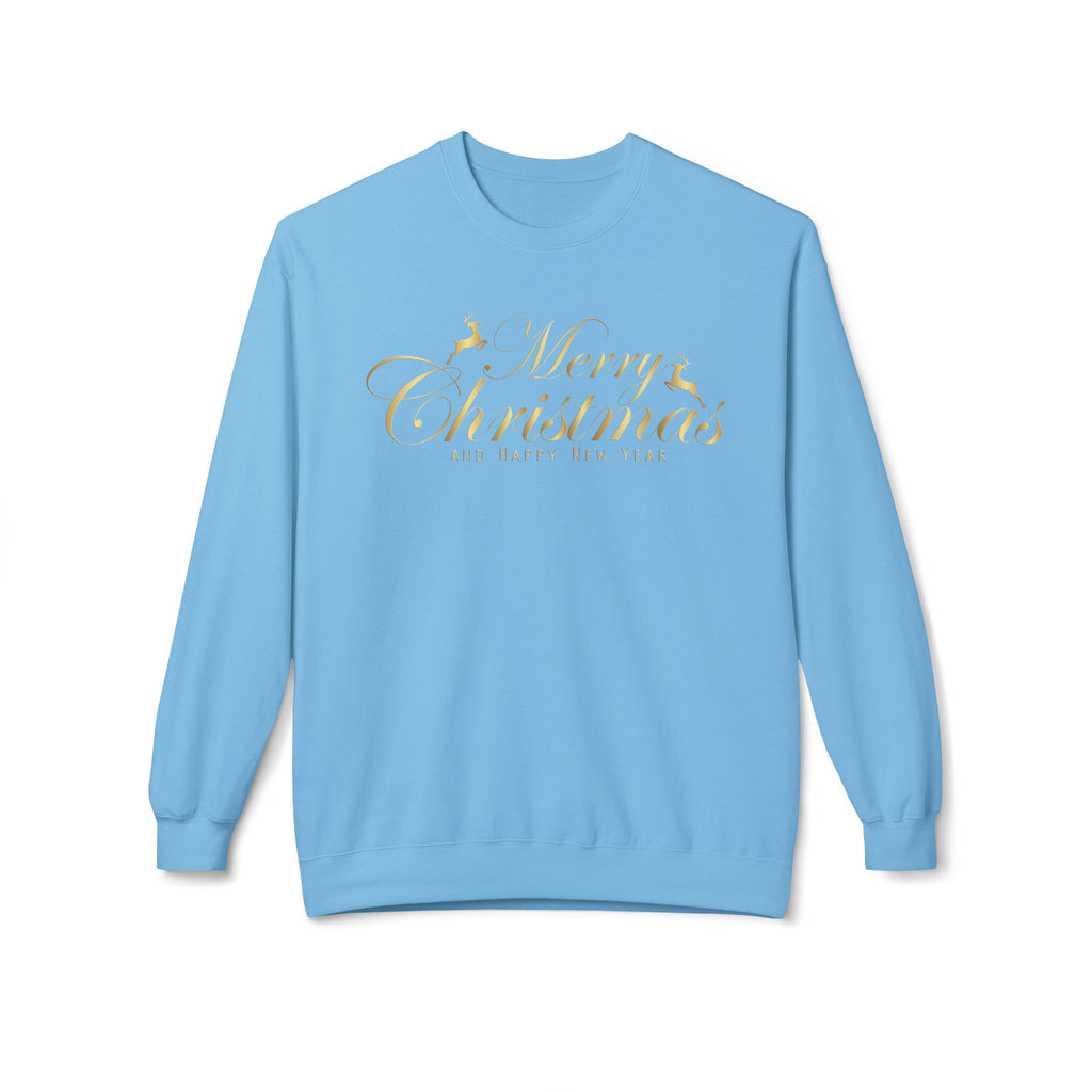Merry Christmas gold script Sweatshirt Holiday Noel glitter lettering