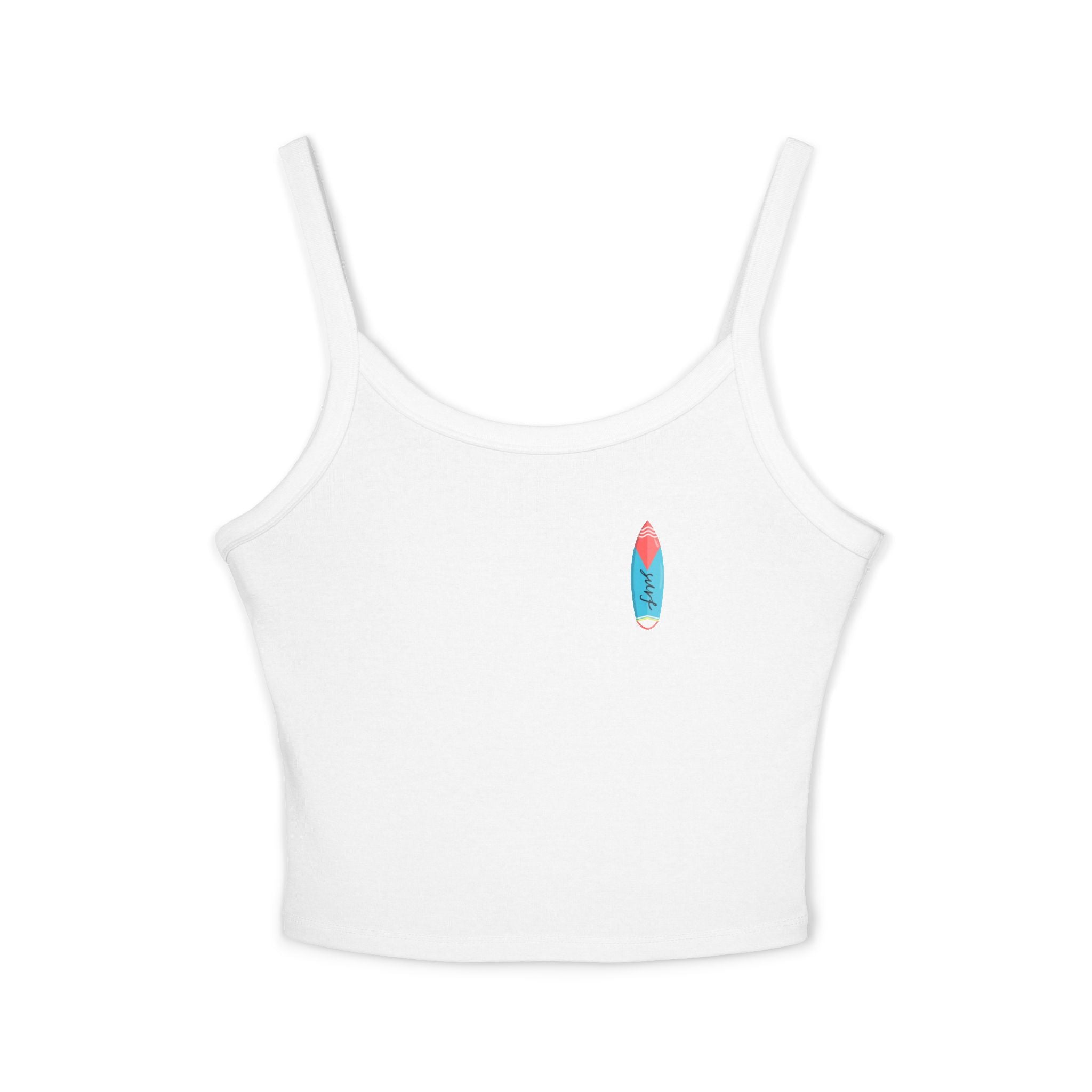 Surfing Woman Spaghetti Strap Tank Top  Woman Surfing on a Surfboard