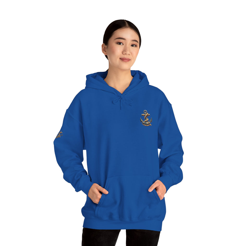 Pirate Skull Anchor Hoodie  Nautical Skull & Crossbones Pullover
