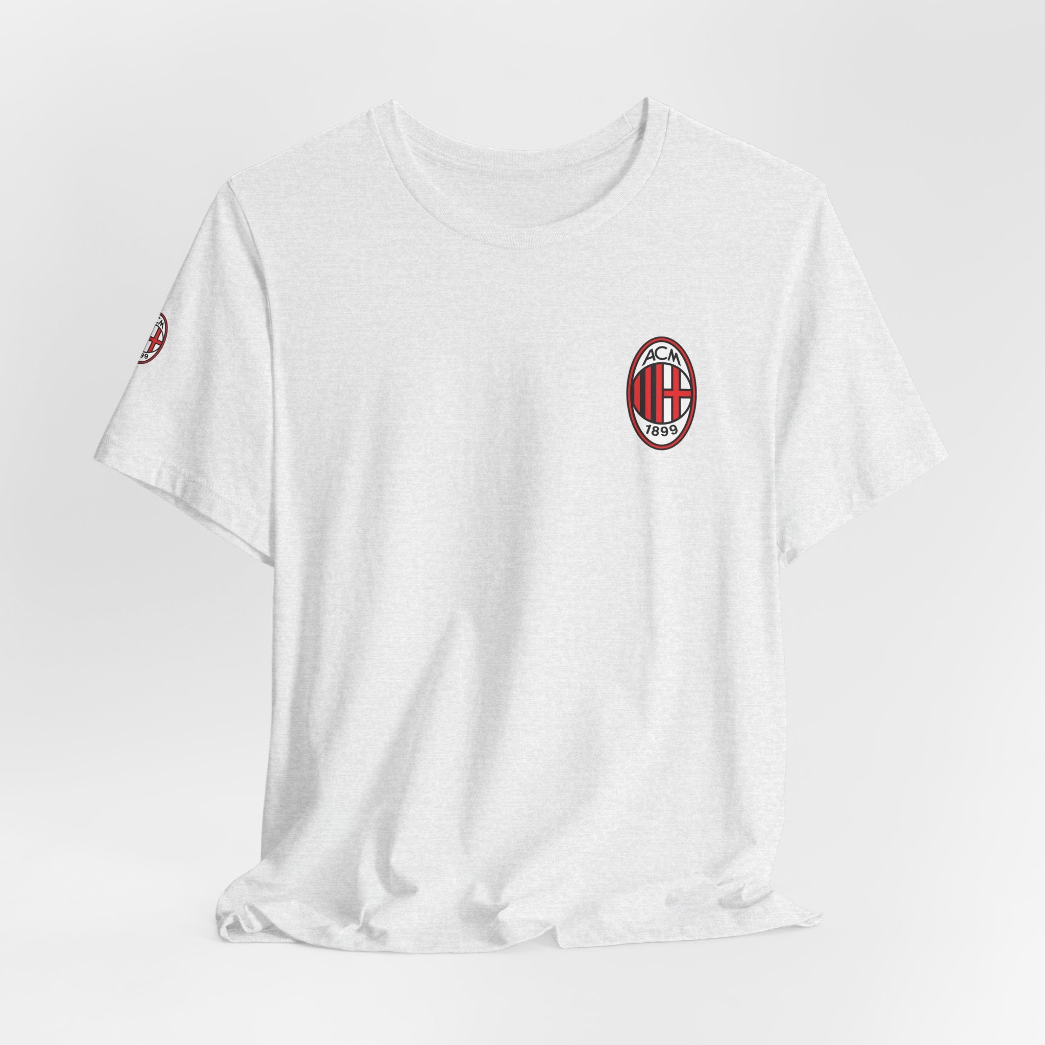 AC Milan Crest T-Shirt Minimal Soccer Tee with 'AC Milan' Back Print