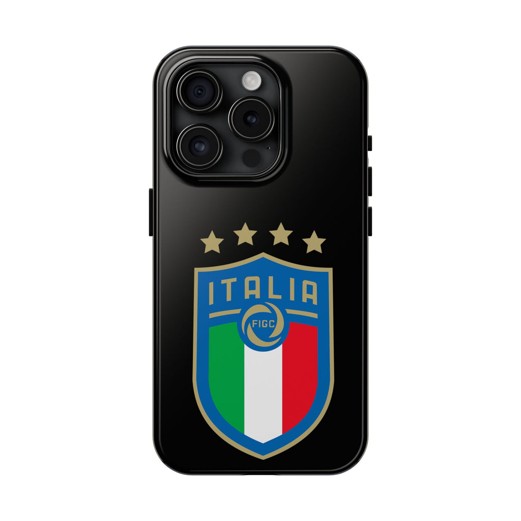 Italia Shield Tough Phone Case  Italian Flag Soccer Crest with Four Stars