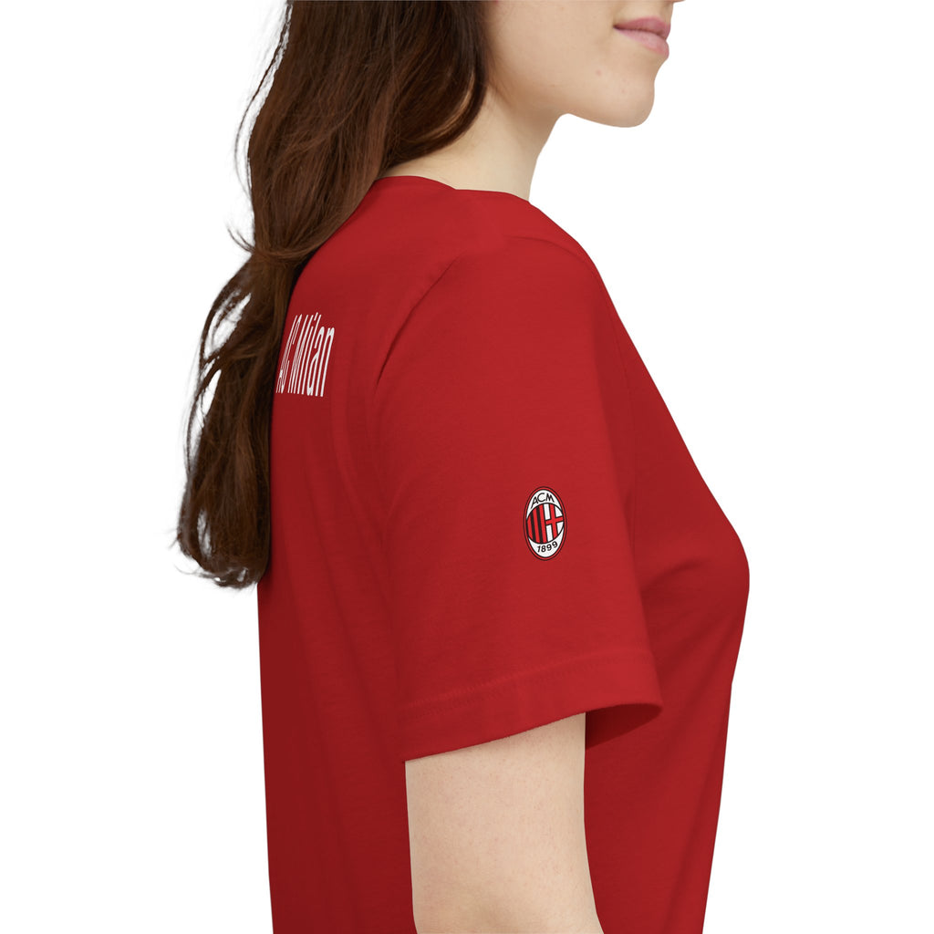 AC Milan Crest T-Shirt Minimal Soccer Tee with 'AC Milan' Back Print