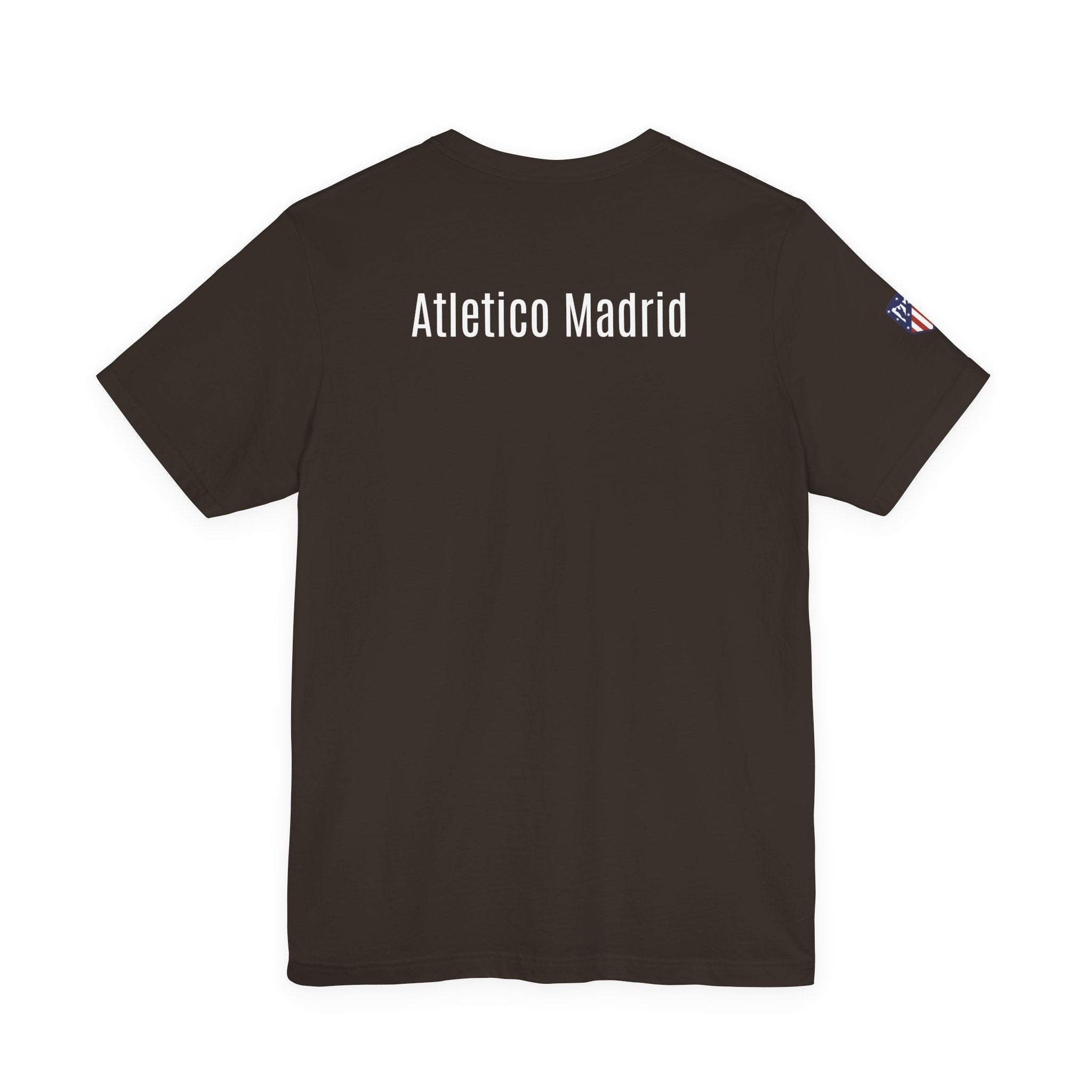 Atletico Madrid Shield T-Shirt Front Chest & Sleeve Logo Soccer Tee