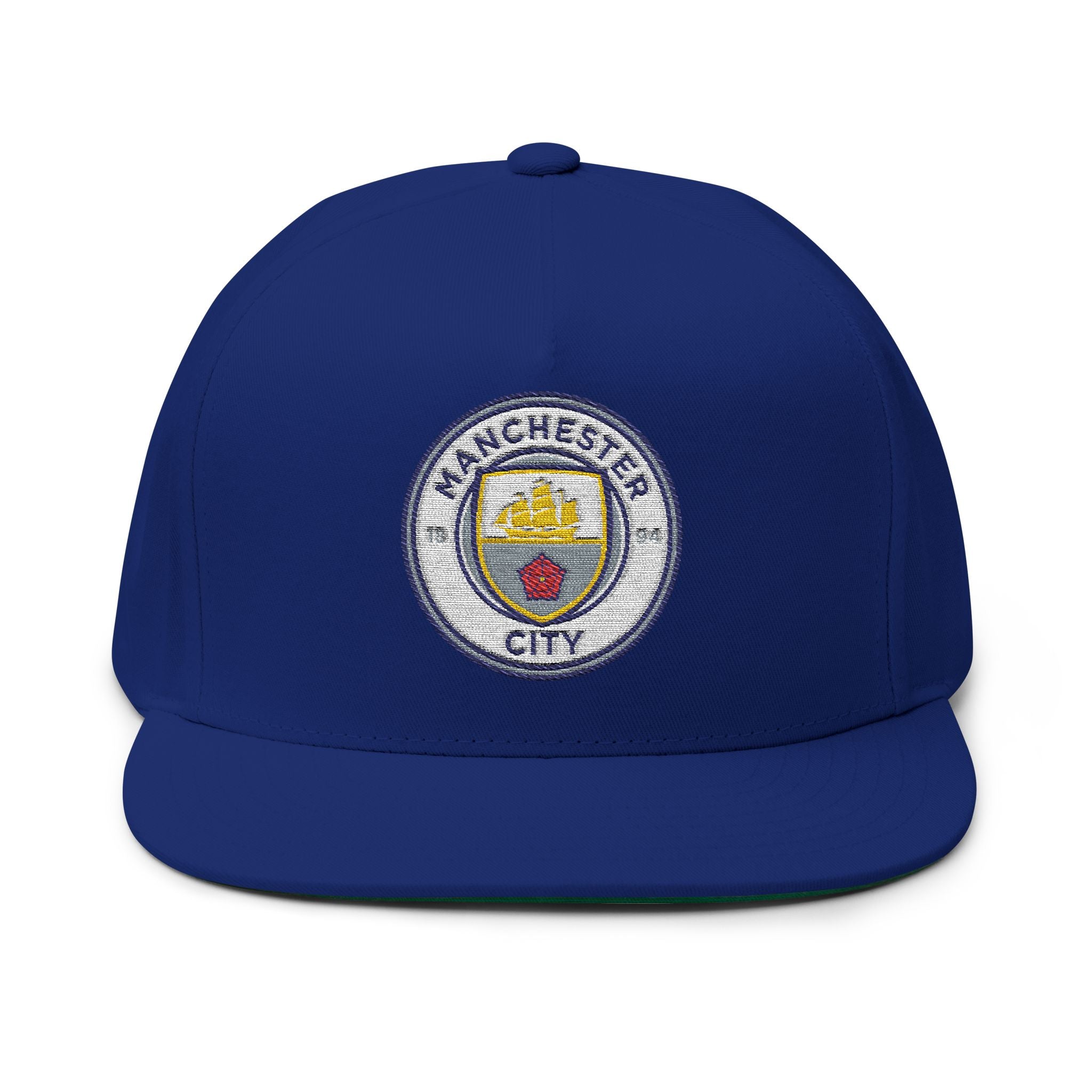 Embroidered Flat Bill Cap  Manchester City Crest