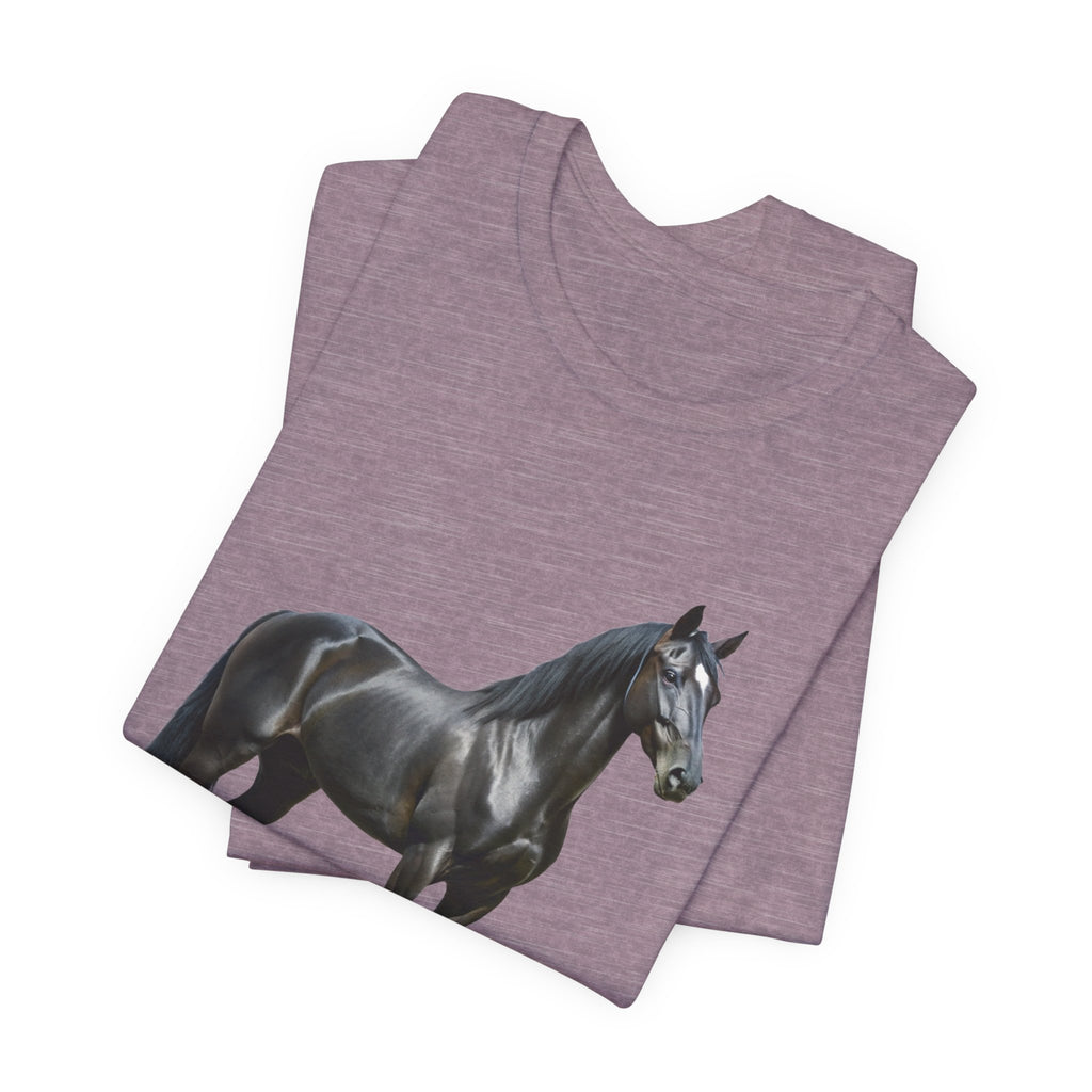 Black Mustang Horse and Classic Mustang Car Tee | Vintage Muscle Car Shirt