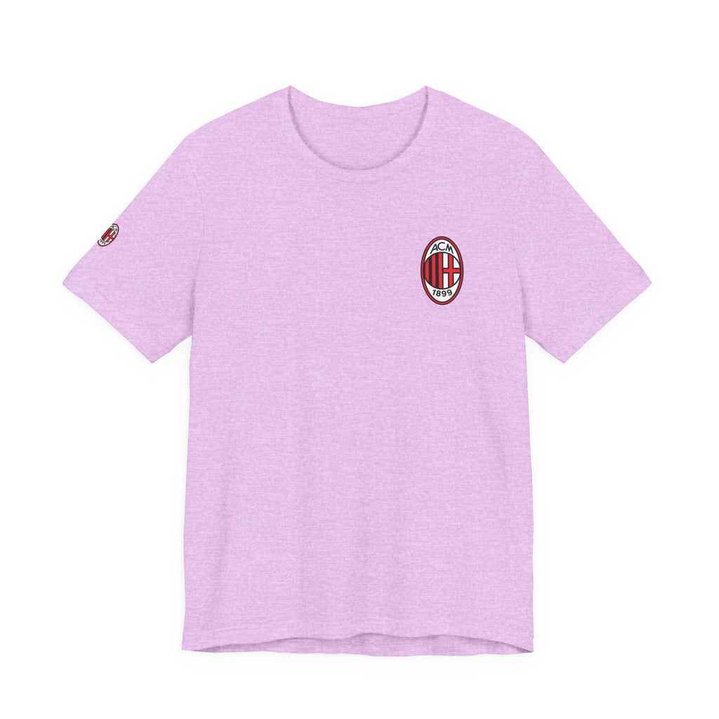 AC Milan Crest T-Shirt Minimal Soccer Tee with 'AC Milan' Back Print