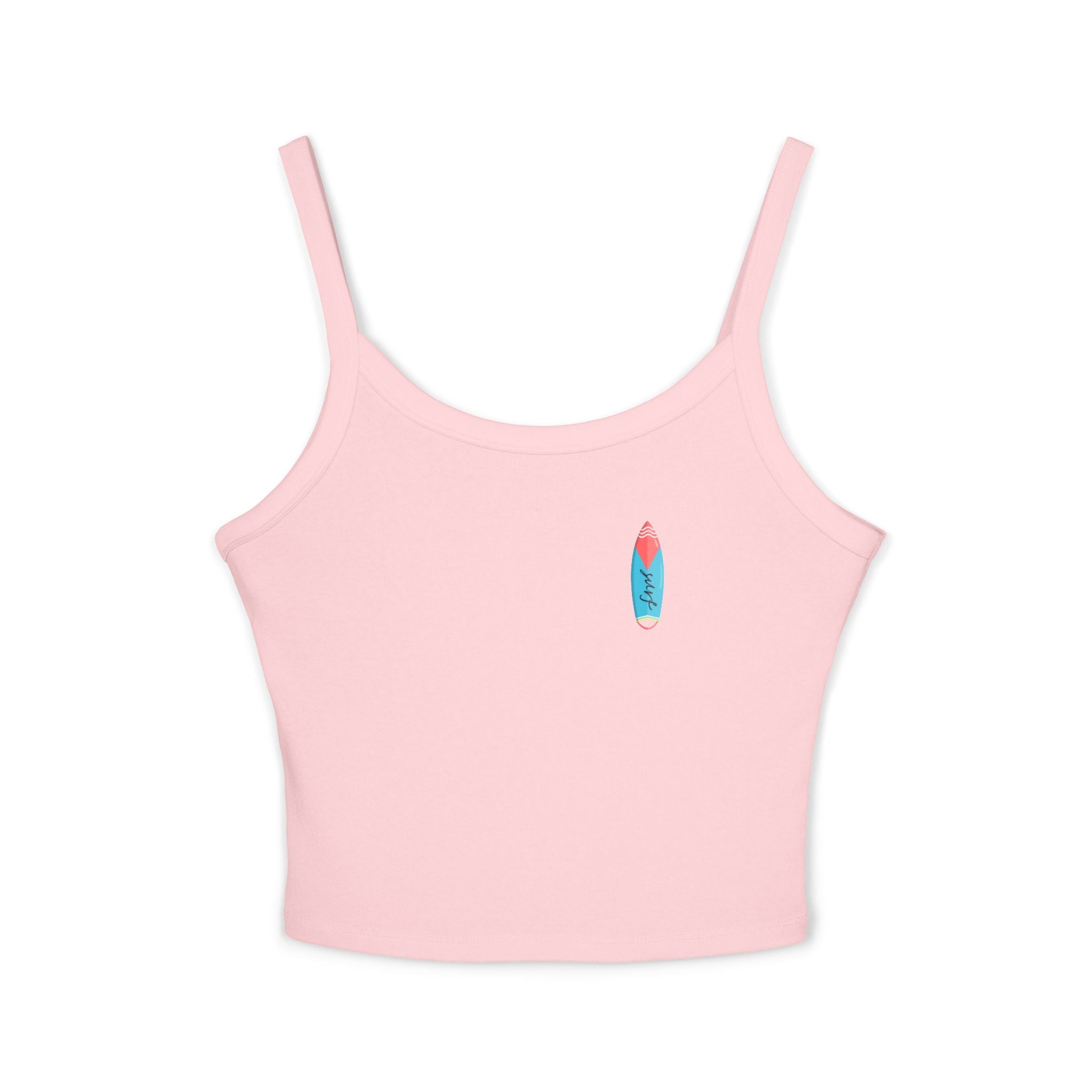 Surfing Woman Spaghetti Strap Tank Top  Woman Surfing on a Surfboard