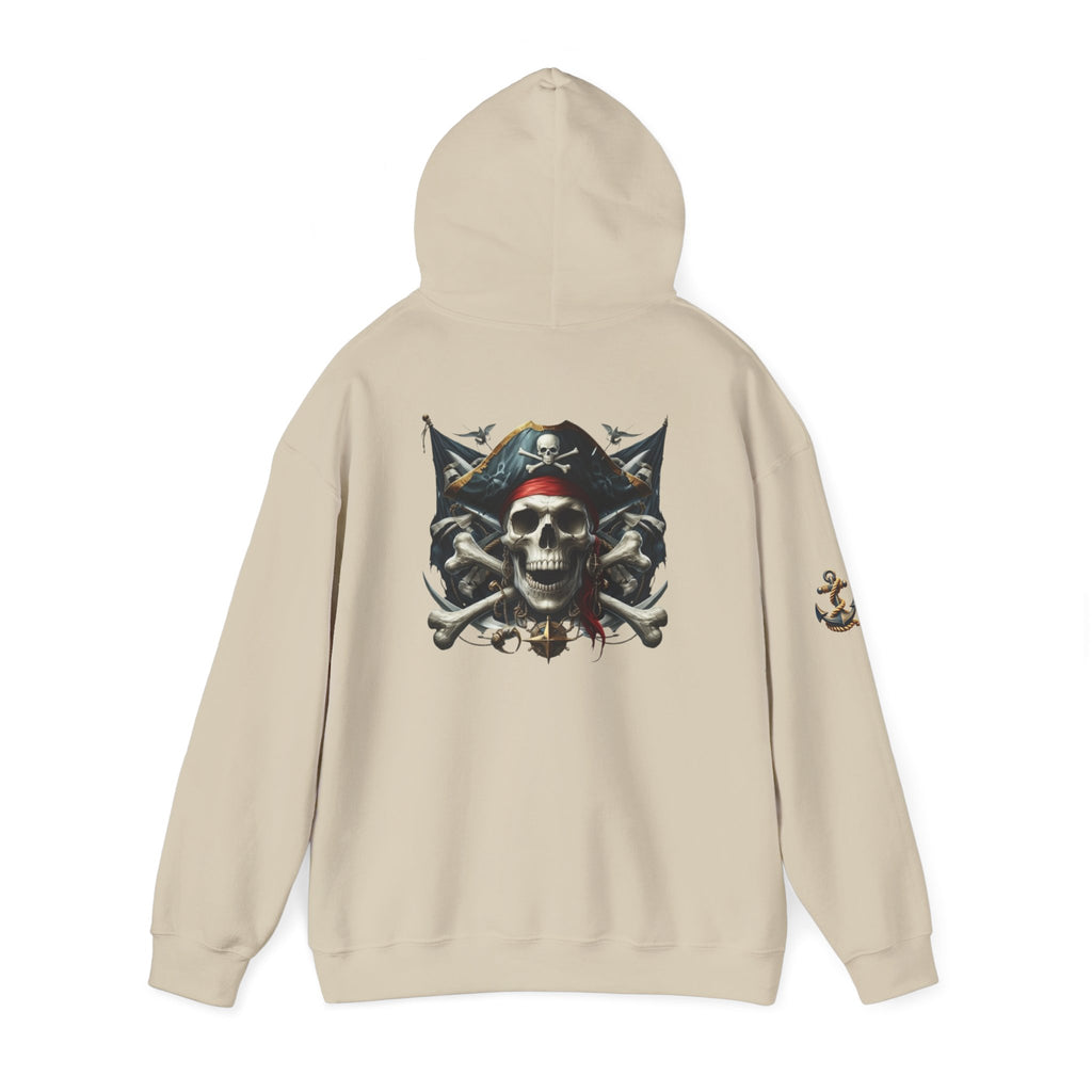 Pirate Skull Anchor Hoodie  Nautical Skull & Crossbones Pullover