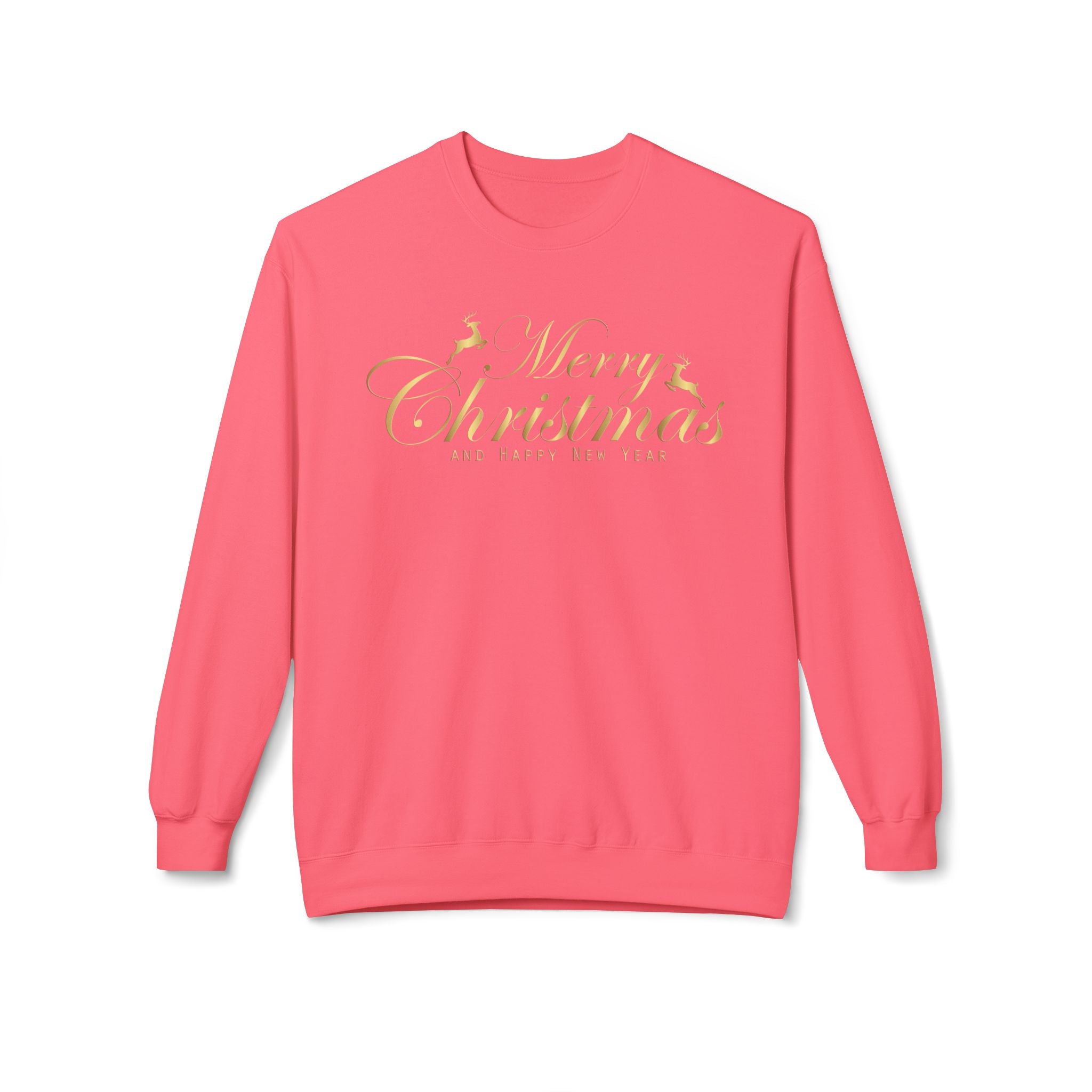 Merry Christmas gold script Sweatshirt Holiday Noel glitter lettering