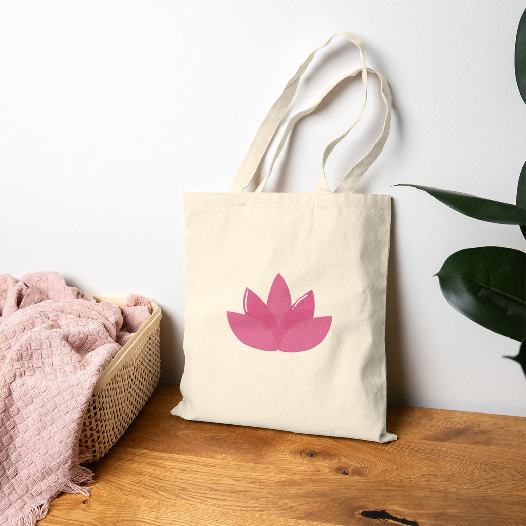Yoga Lotus Tote Bag  Canvas Meditation Beach Grocery Tote