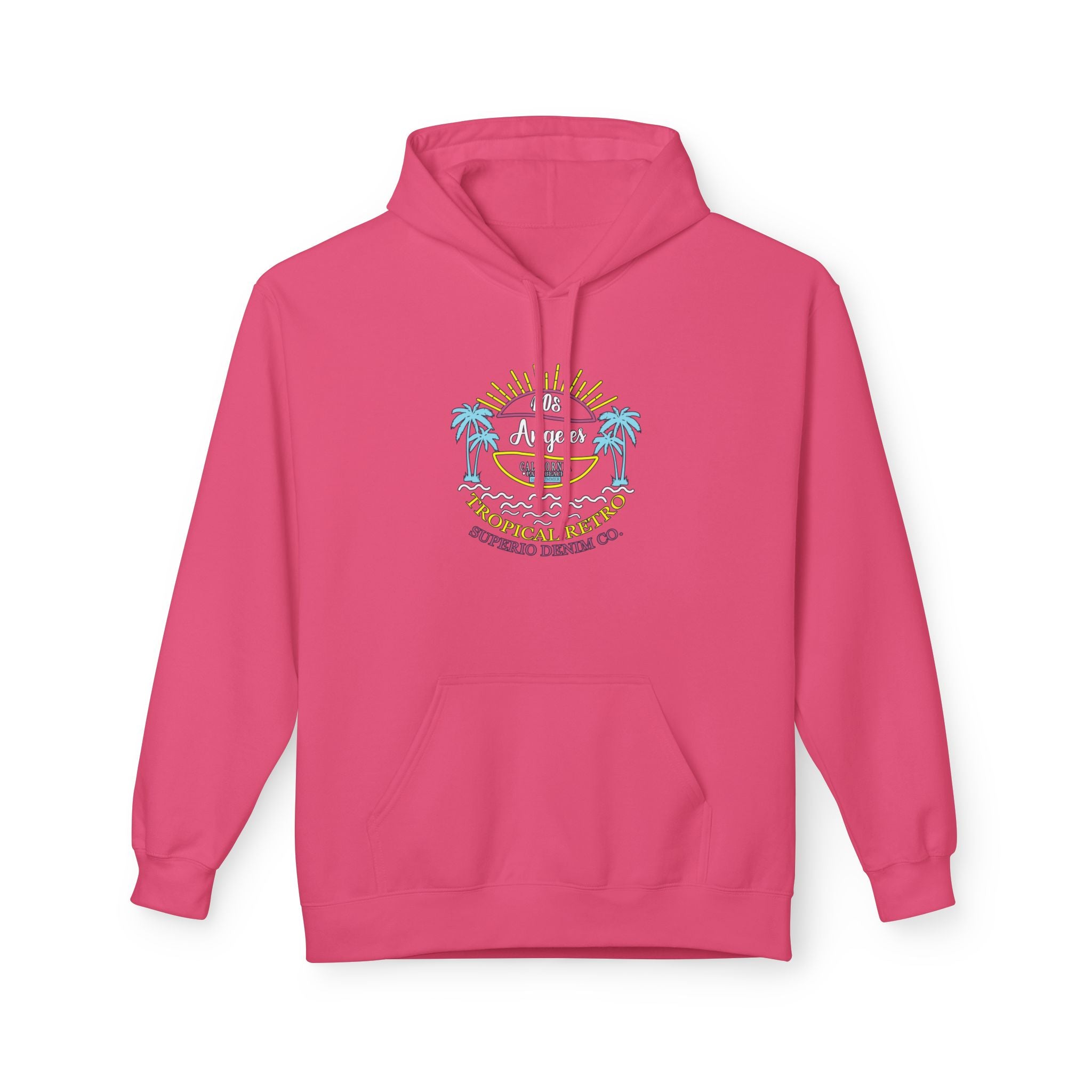 Surf Vibes Hoodie Coastal Palms & Sunset Graphic