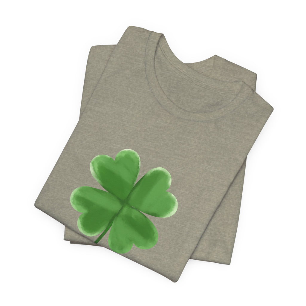 Green Four-Leaf Clover T-Shirt  Lucky Shamrock Tee
