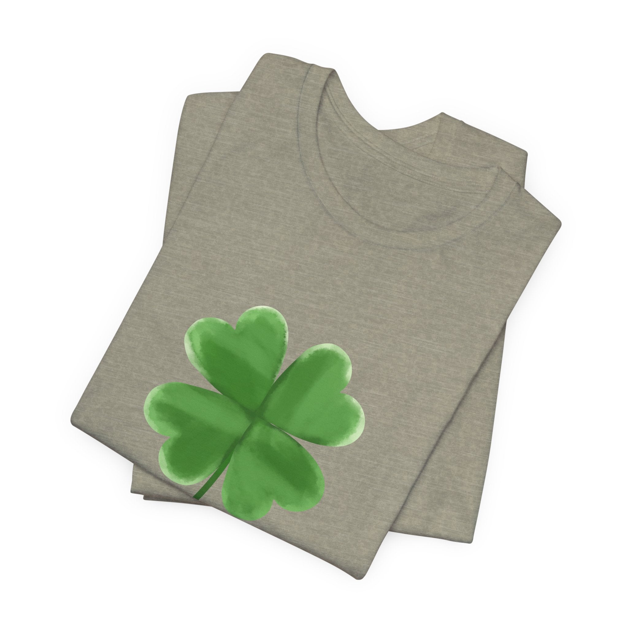 Green Four-Leaf Clover T-Shirt  Lucky Shamrock Tee