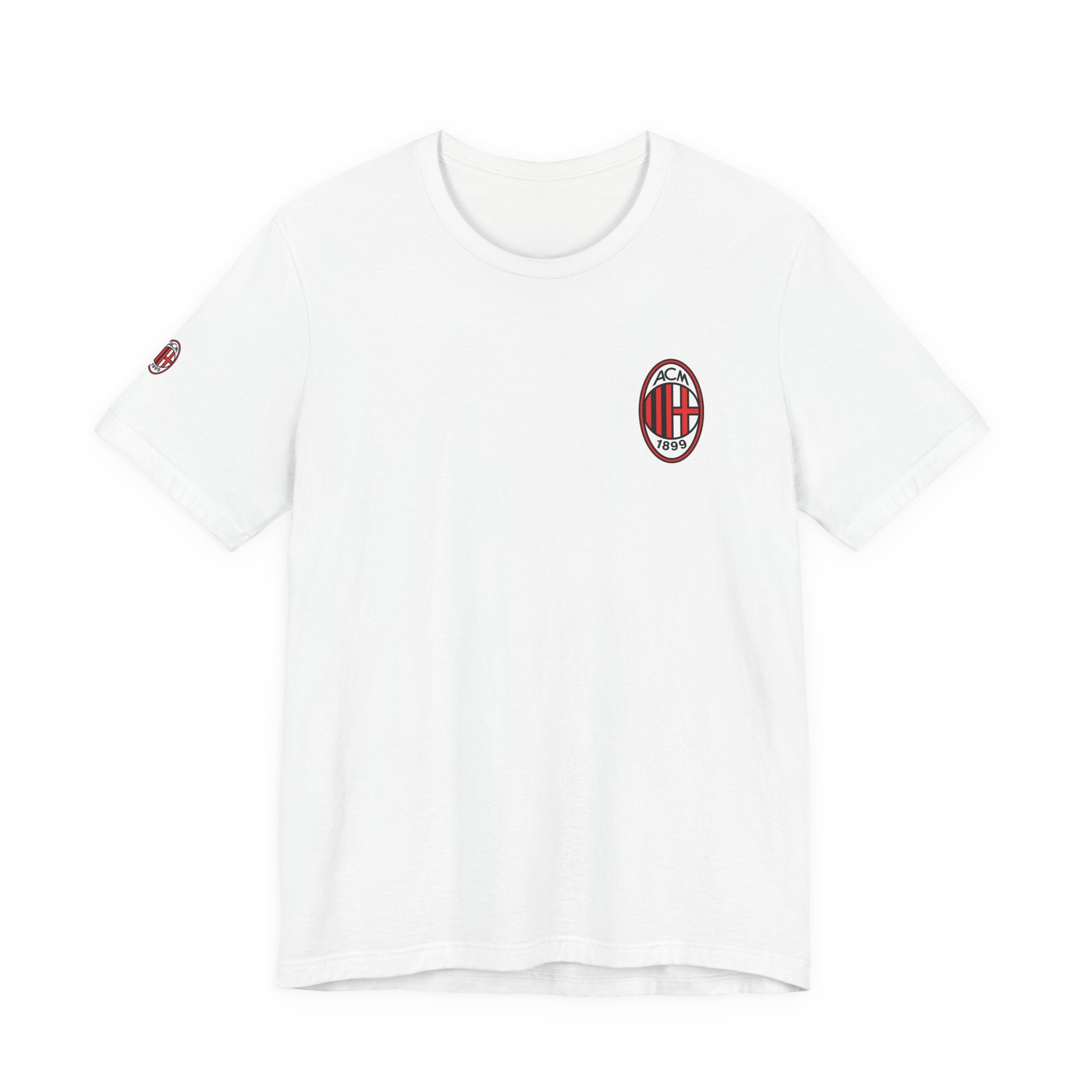 AC Milan Crest T-Shirt Minimal Soccer Tee with 'AC Milan' Back Print