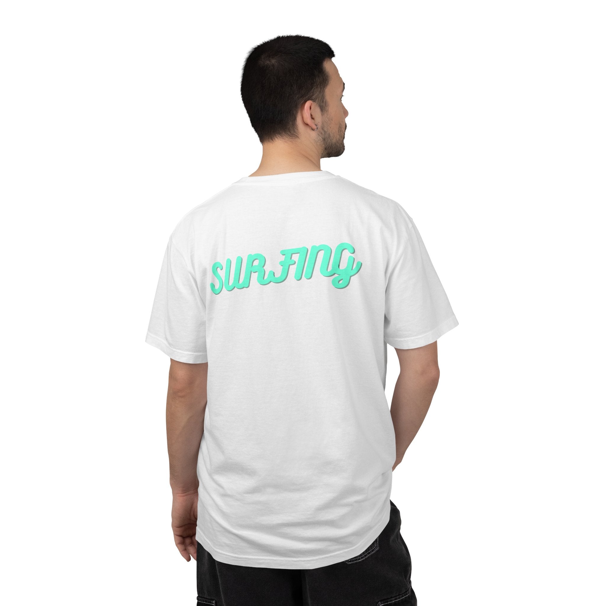 California Beach Surf T-Shirt  Retro Palm Trees & ‘SURFING’ Graphic