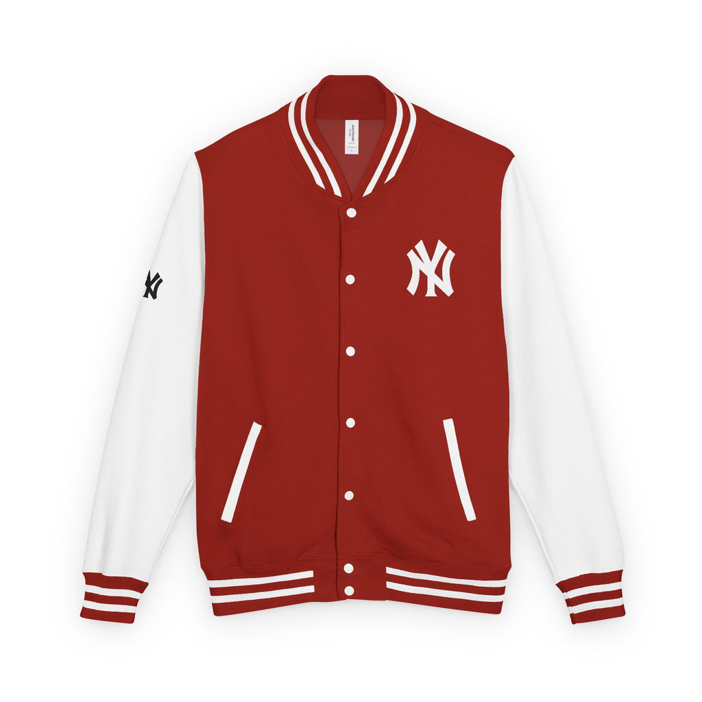New York Letterman Jacket Varsity Style Red & White Baseball Jacket