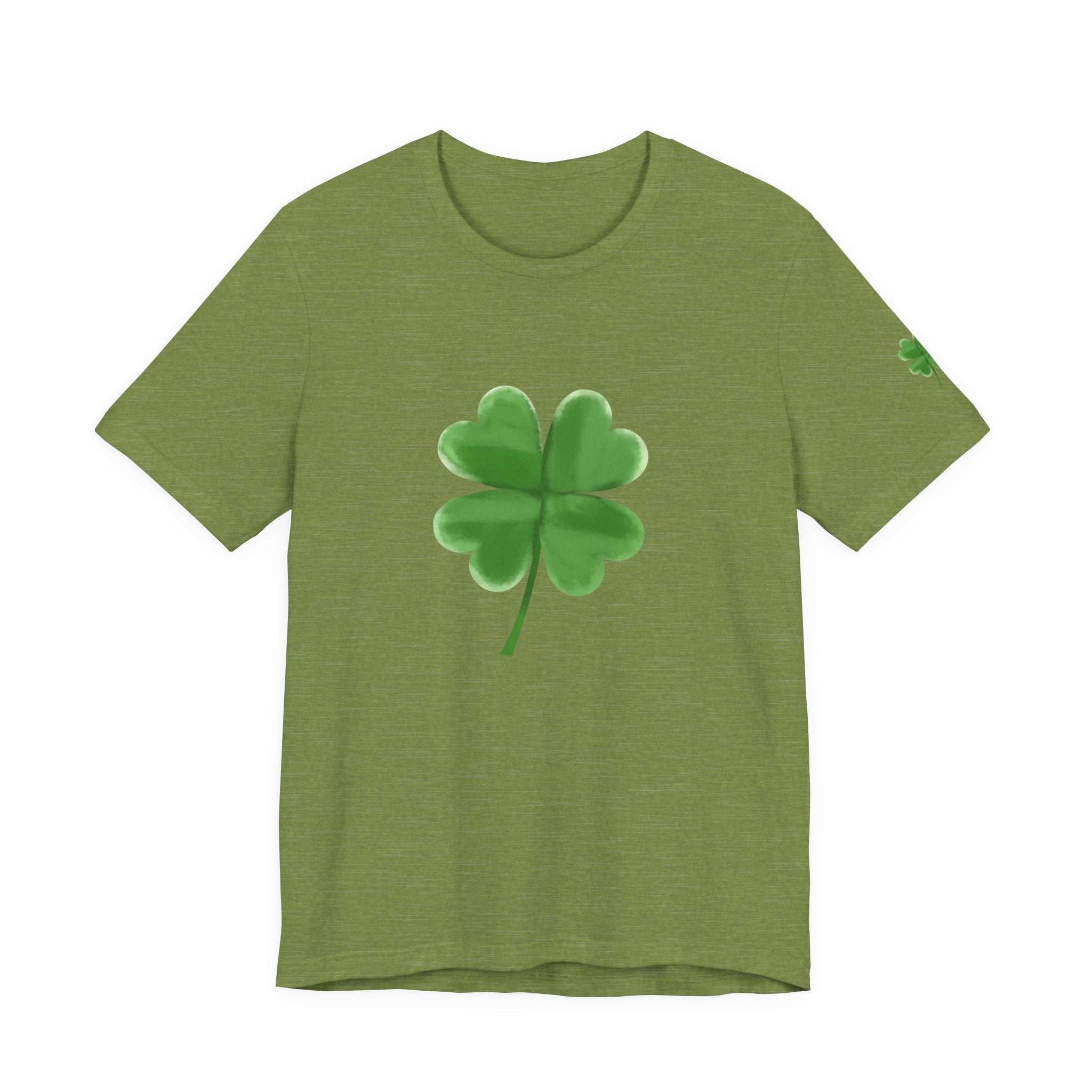 Green Four-Leaf Clover T-Shirt  Lucky Shamrock Tee