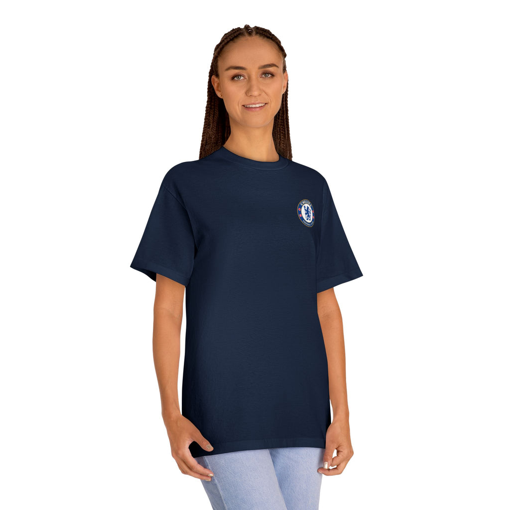 Chelsea Football Club Tee Minimal Crest Front & CHELSEA Back
