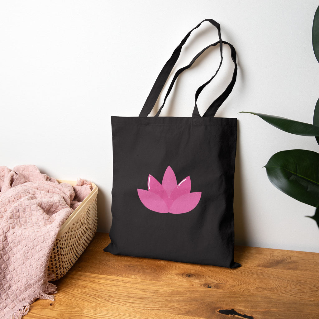 Yoga Lotus Tote Bag  Canvas Meditation Beach Grocery Tote