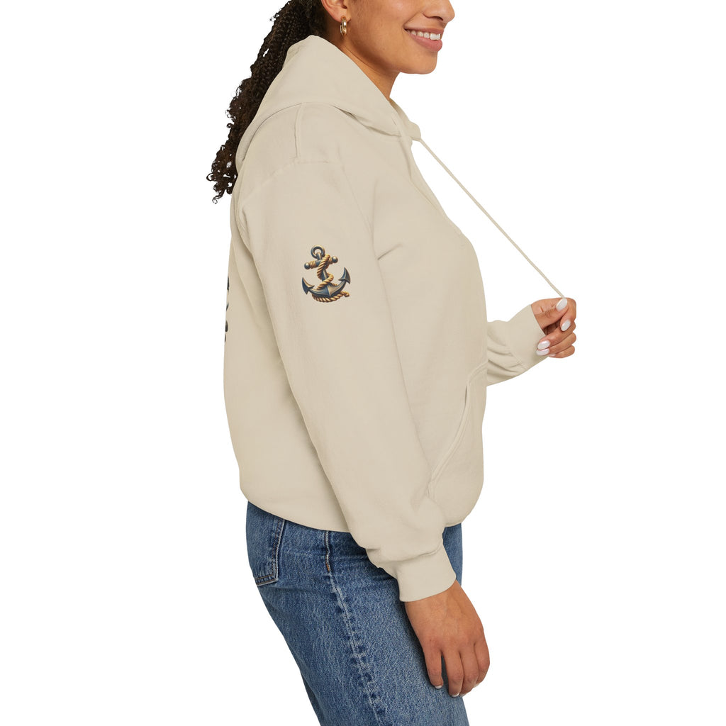 Pirate Skull Anchor Hoodie  Nautical Skull & Crossbones Pullover