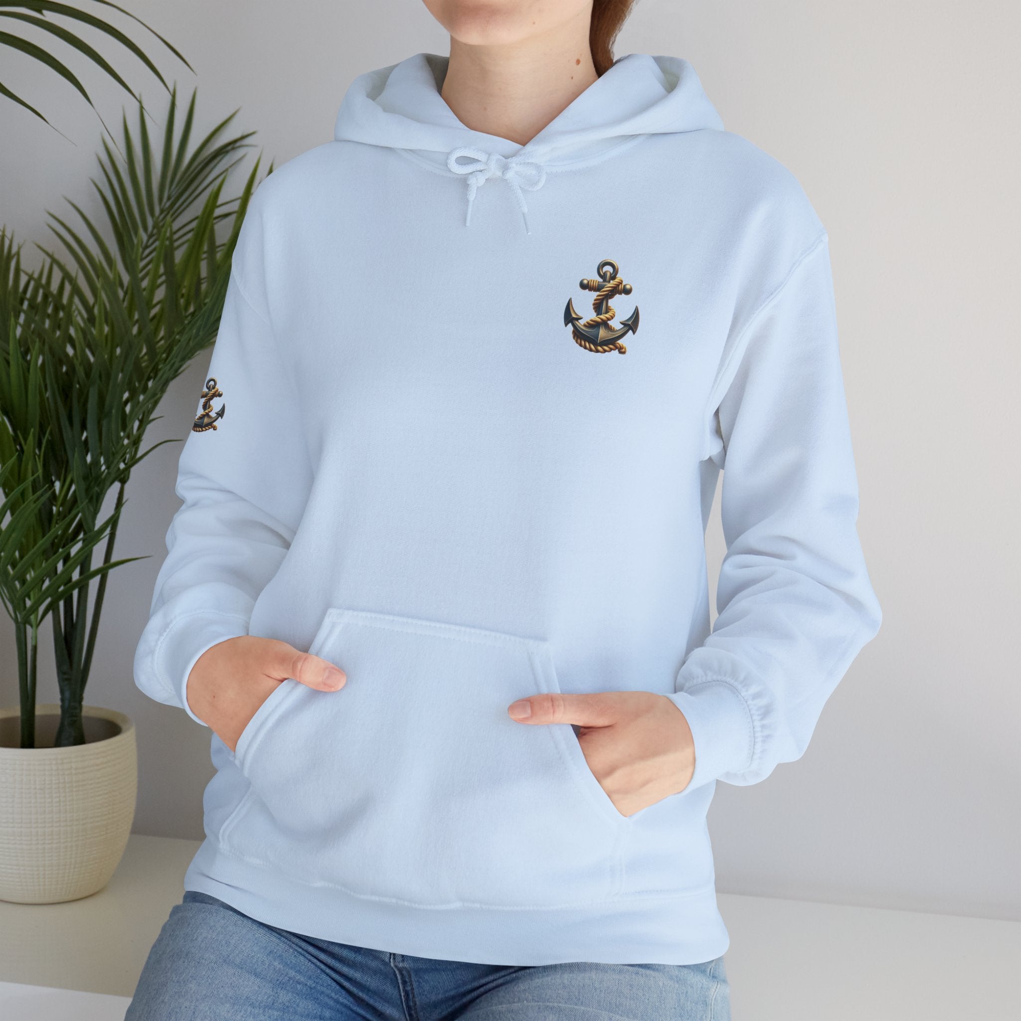 Pirate Skull Anchor Hoodie  Nautical Skull & Crossbones Pullover