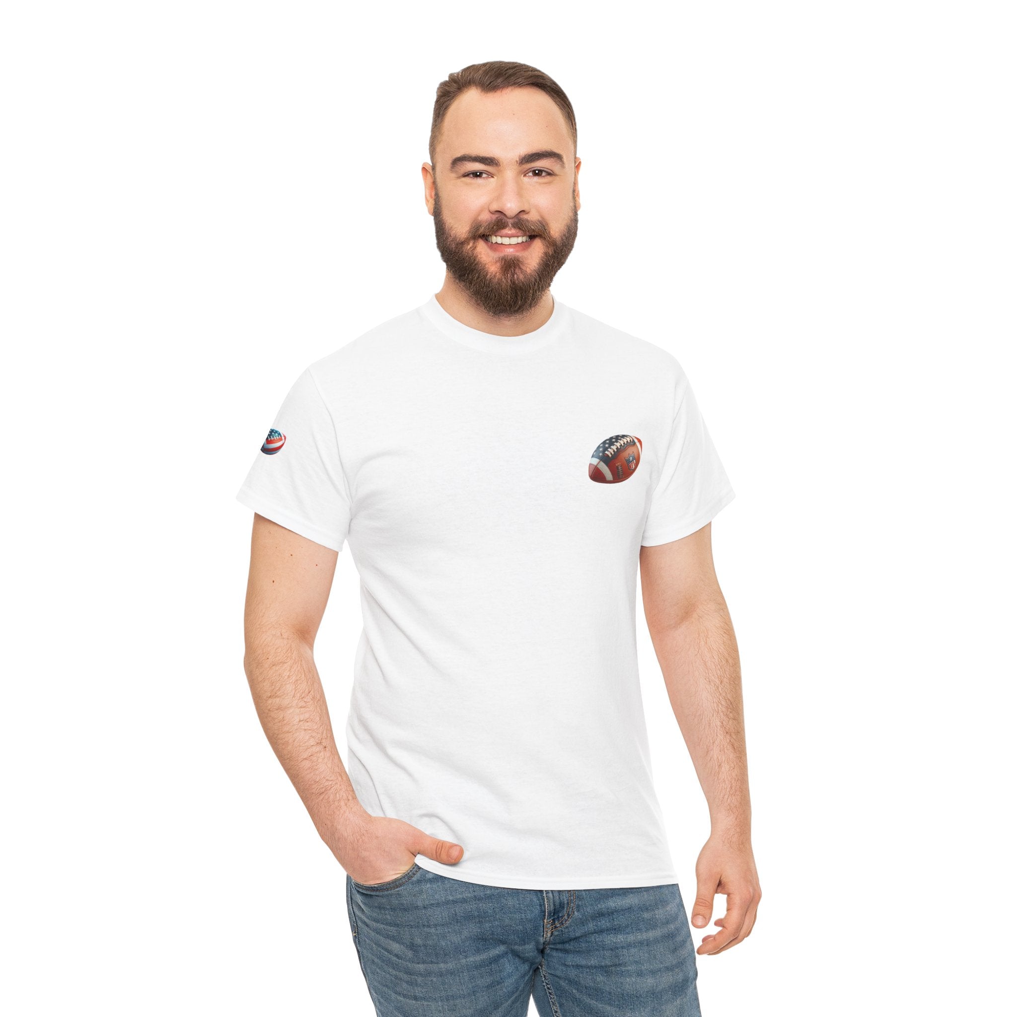 Football Player Graphic Tee  Retro Gridiron Jersey Design