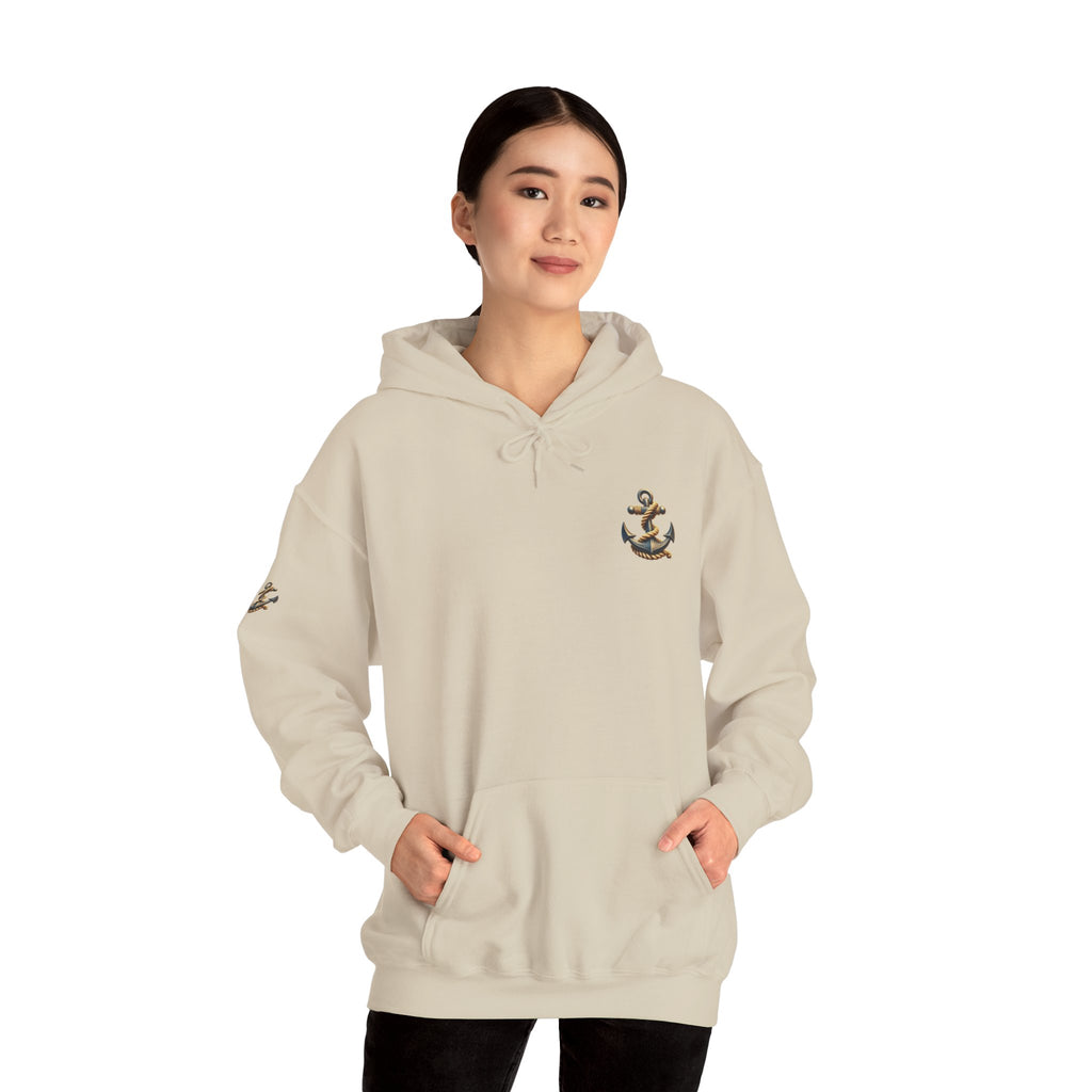 Pirate Skull Anchor Hoodie  Nautical Skull & Crossbones Pullover