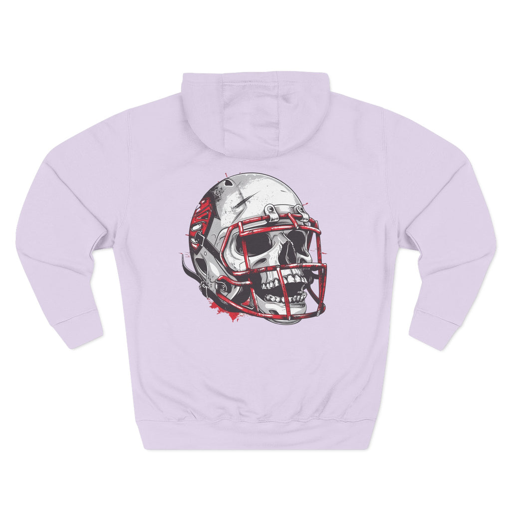 Football Helmet Skull Hoodie  Graphic Fleece Pullover for Fans