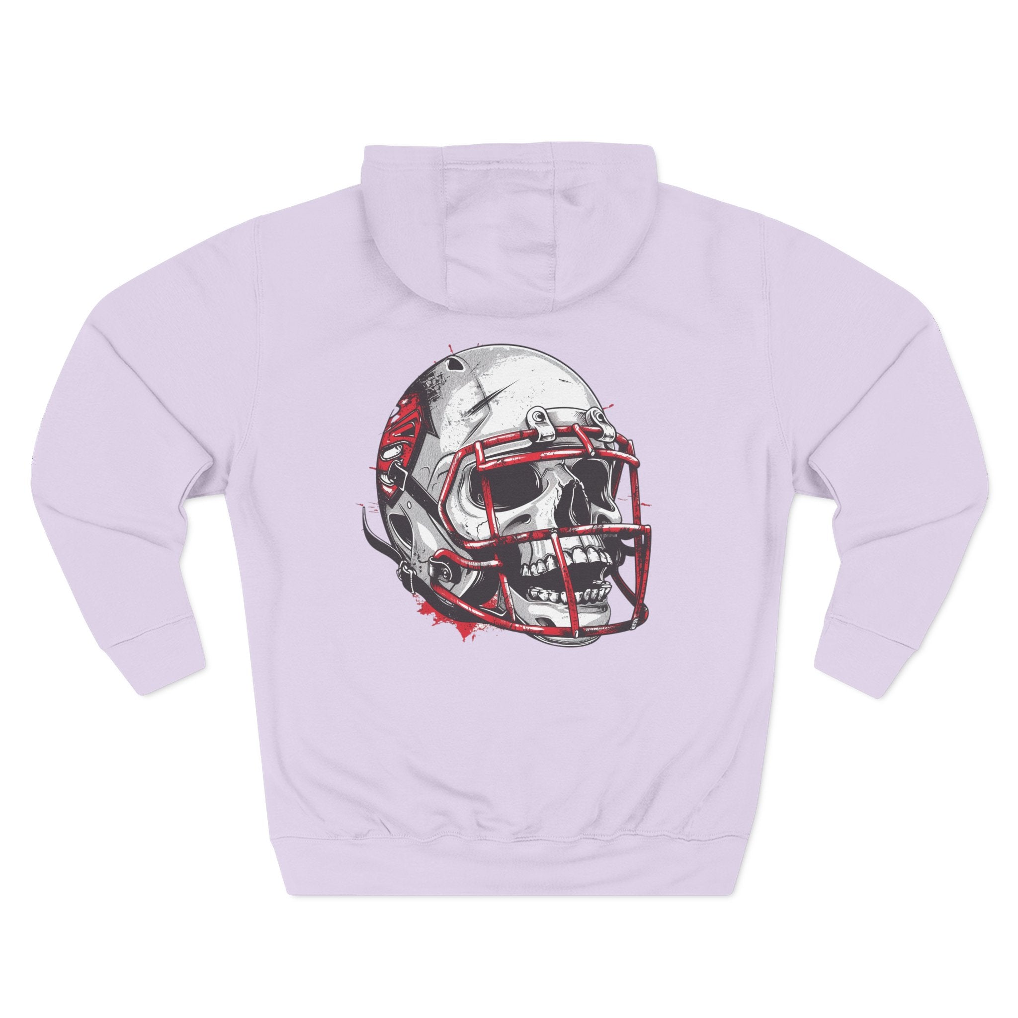 Football Helmet Skull Hoodie  Graphic Fleece Pullover for Fans