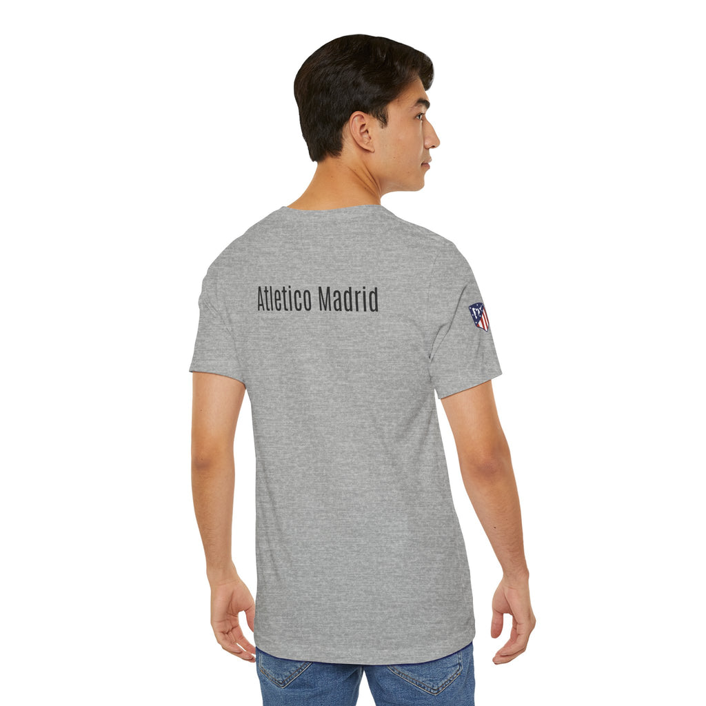 Atletico Madrid Shield T-Shirt Front Chest & Sleeve Logo Soccer Tee