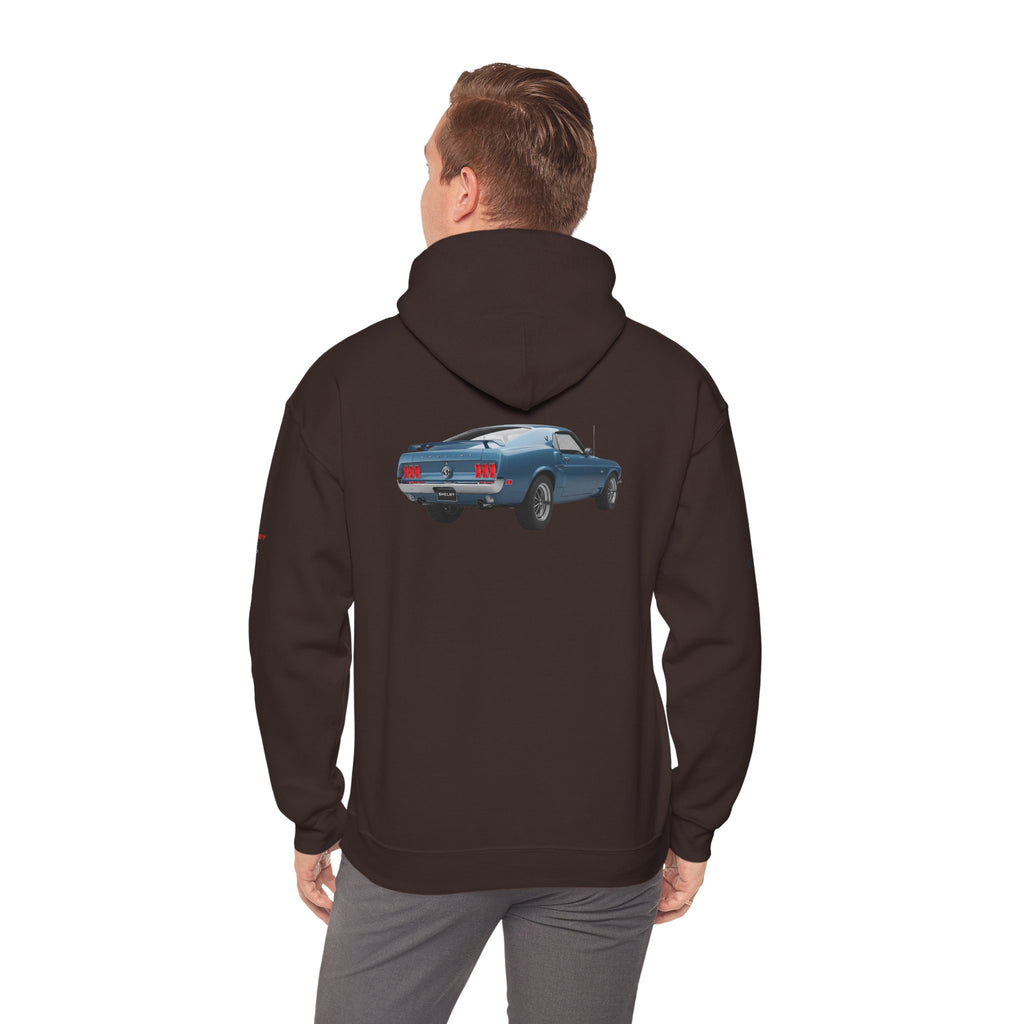 Classic Mustang Hoodie  Vintage Blue Pony Car Pullover