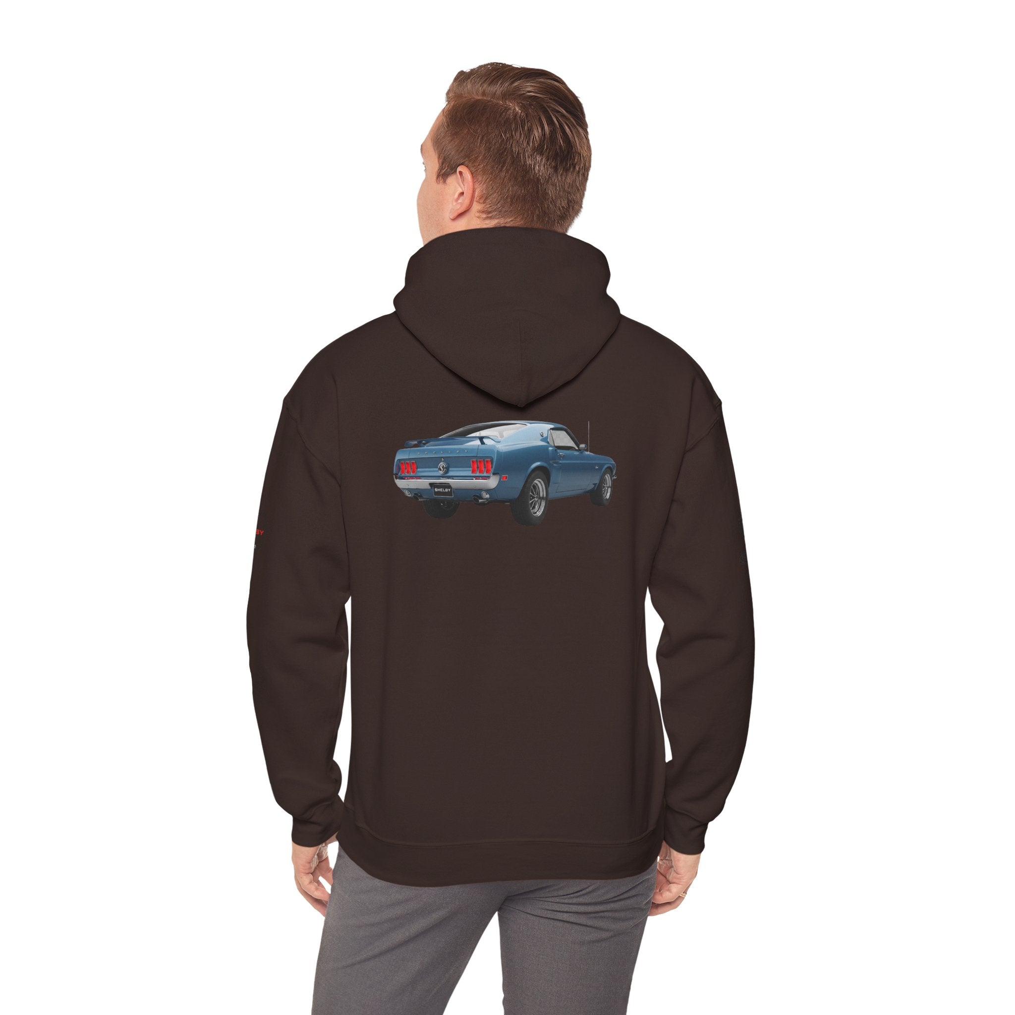 Classic Mustang Hoodie  Vintage Blue Pony Car Pullover