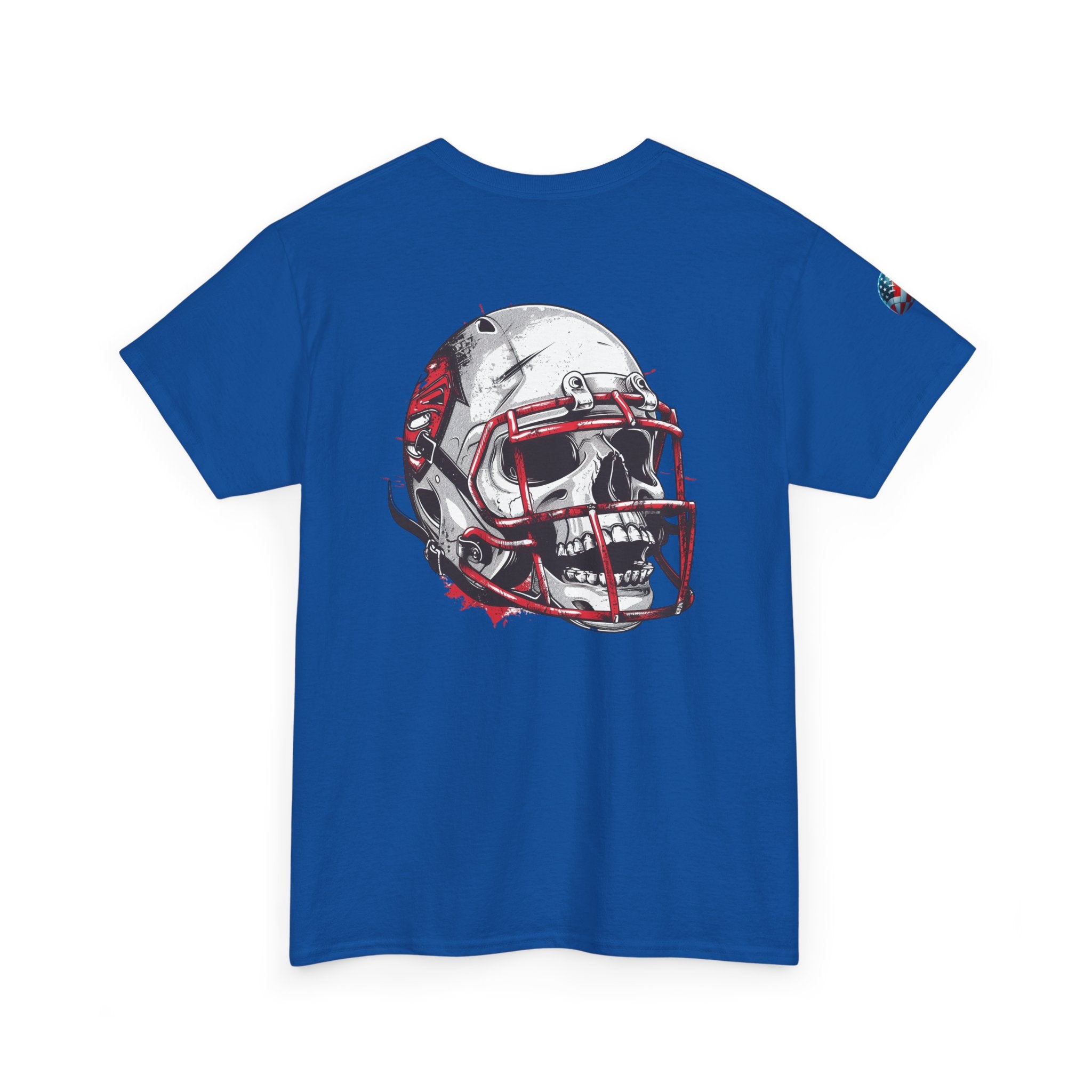 Football Helmet Skull Tee  Grunge Sports Graphic T-Shirt