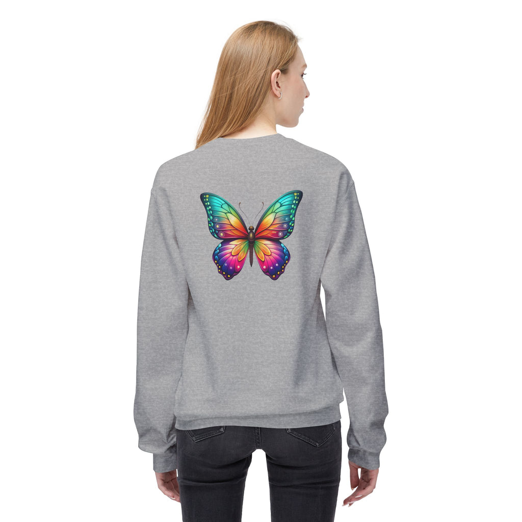 Rainbow Butterfly Sweatshirt | Colorful Monarch Wing Graphic