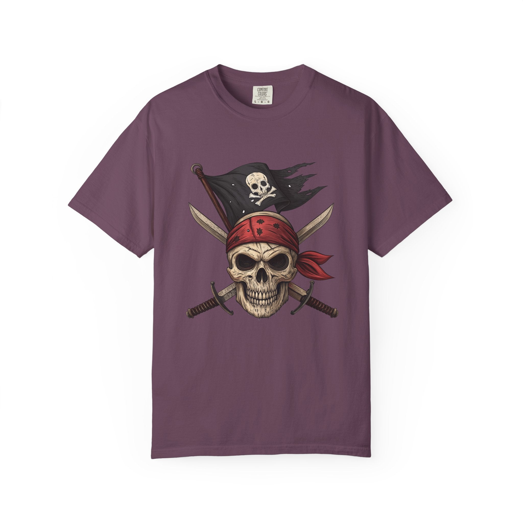 Pirate Skull T-Shirt Jolly Roger Bandana Graphic Tee