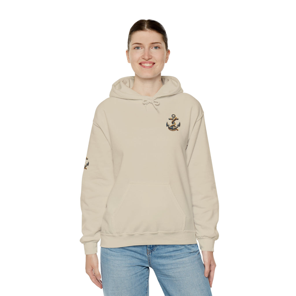 Pirate Skull Anchor Hoodie  Nautical Skull & Crossbones Pullover