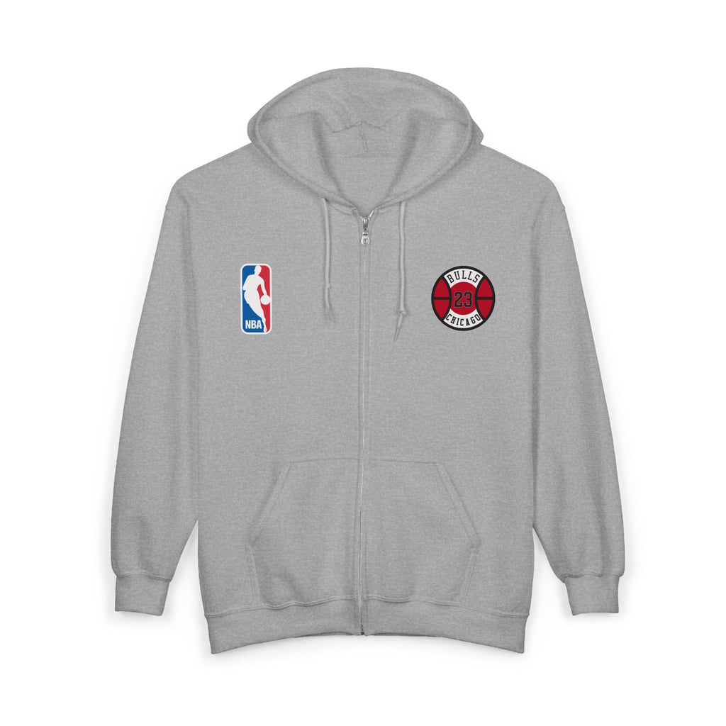 Distressed NBA Logo Hoodie | Full Zip Hooded Sweatshirt