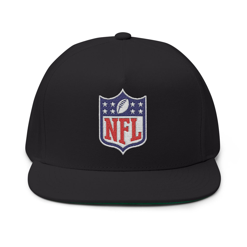 Embroidered NFL Shield Flat Bill Cap — Snapback Football Hat - Etna Gift